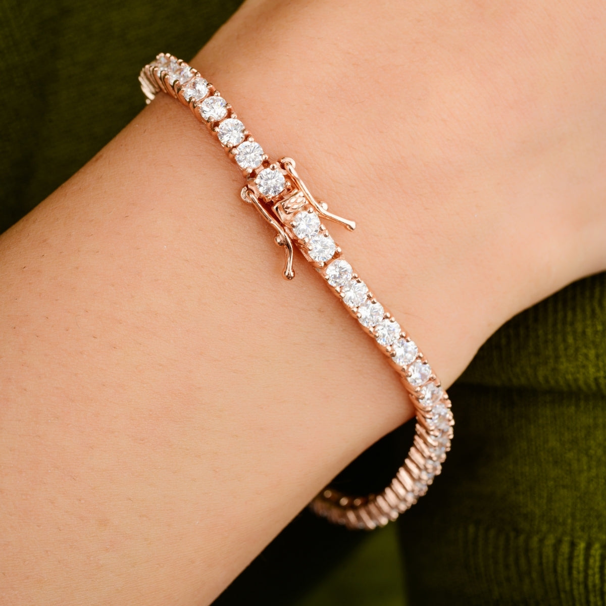 Rose Gold Tennis Bracelet for Women