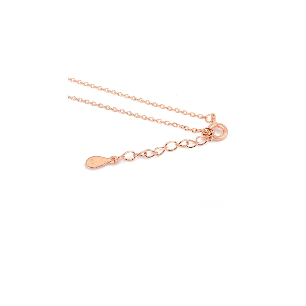 Rose Gold Dainty Charm Necklace with Sparkling Cz Diamonds