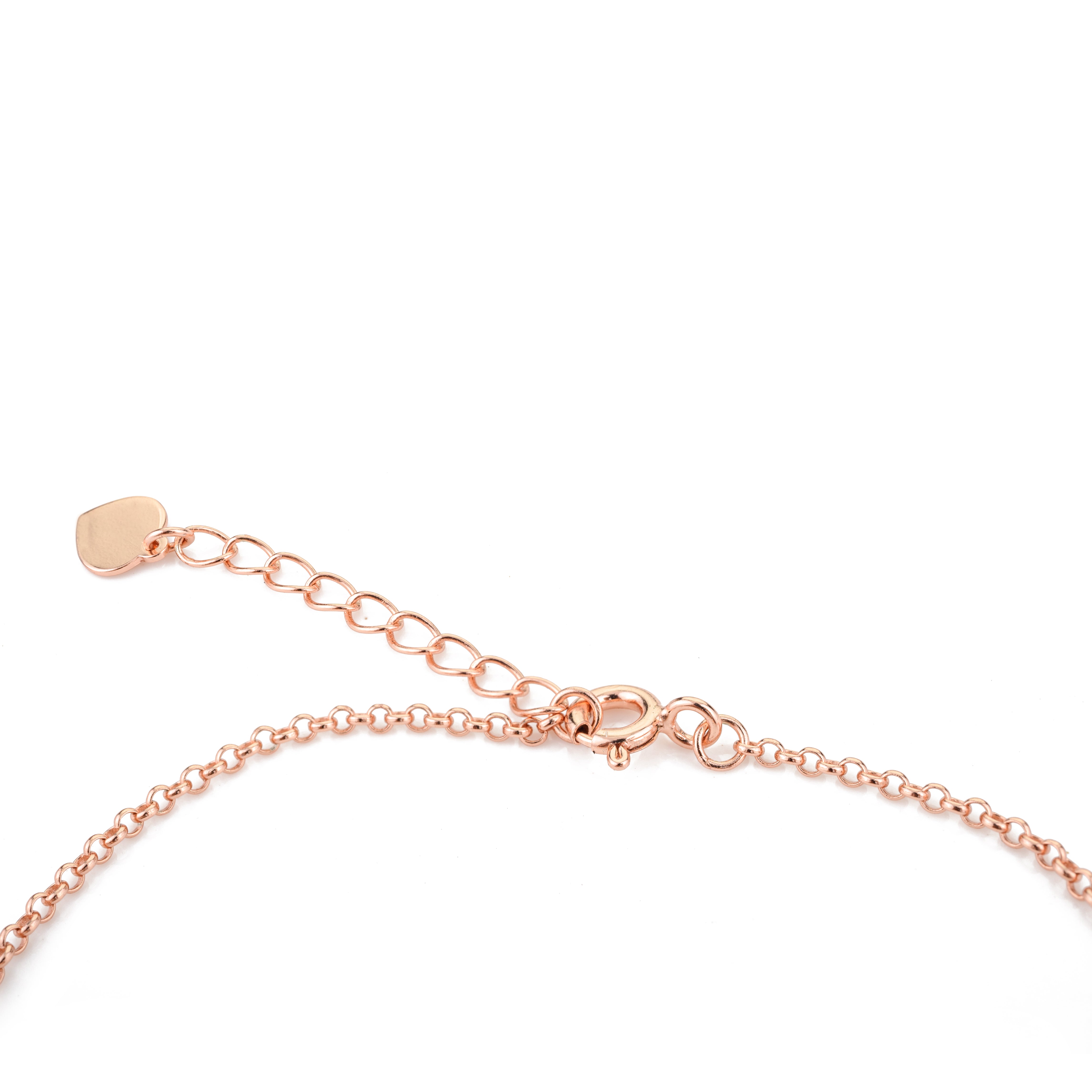 Rose Gold Heart with Key Charm Adjustable Bracelet for Women