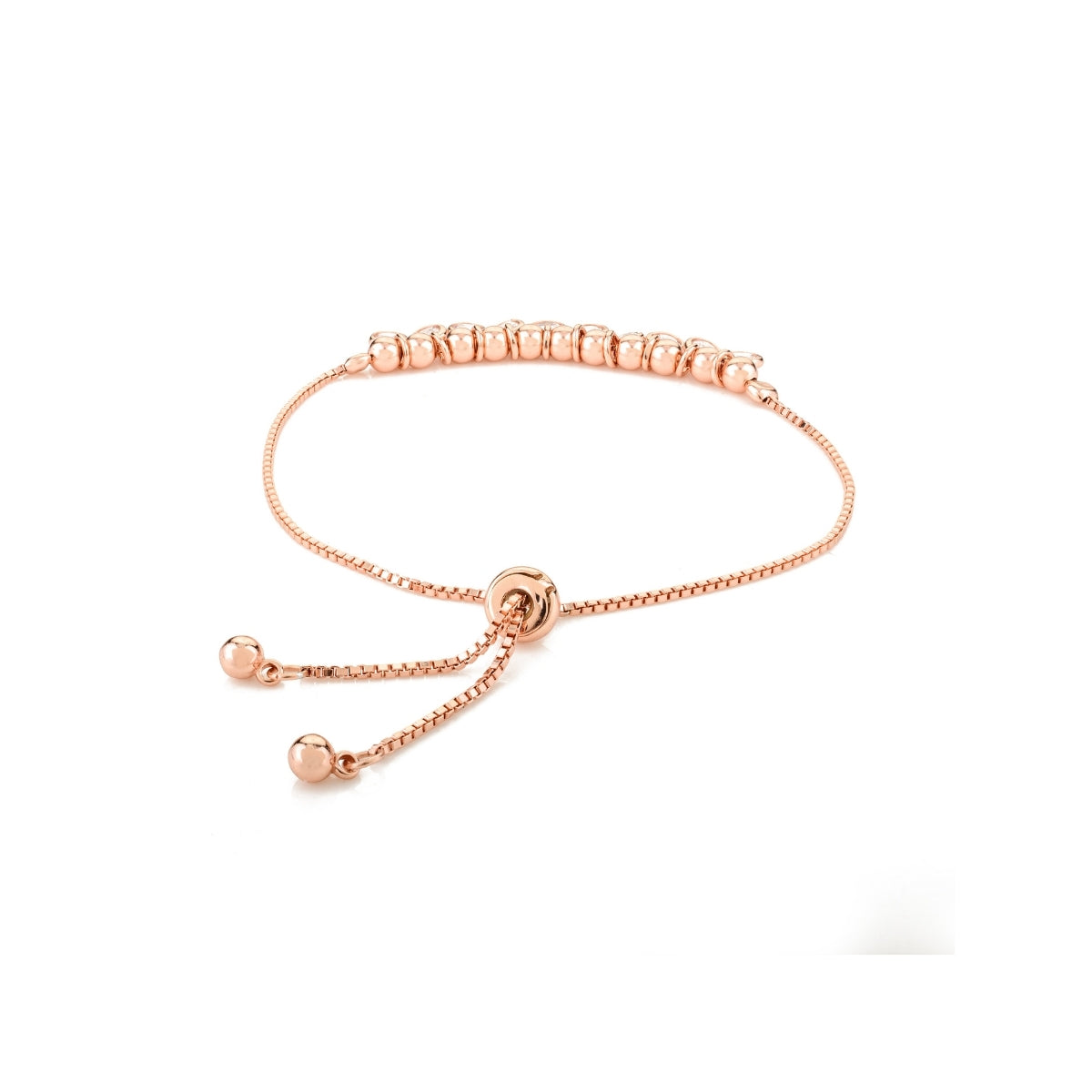 Rose Gold Plated Cz Charm Bracelet for Women