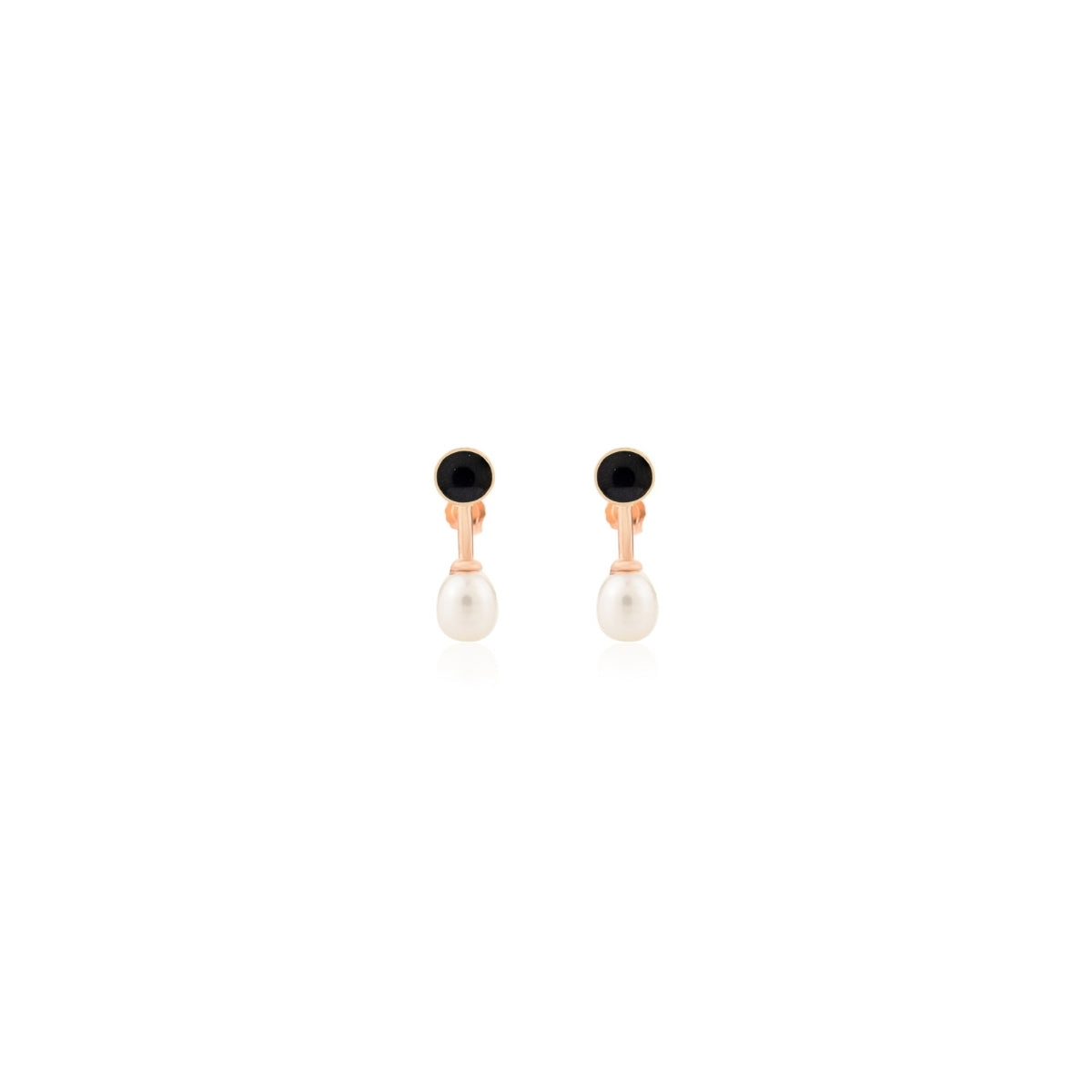 Rose gold Dainty Pearl Drop Silver Stud Earrings