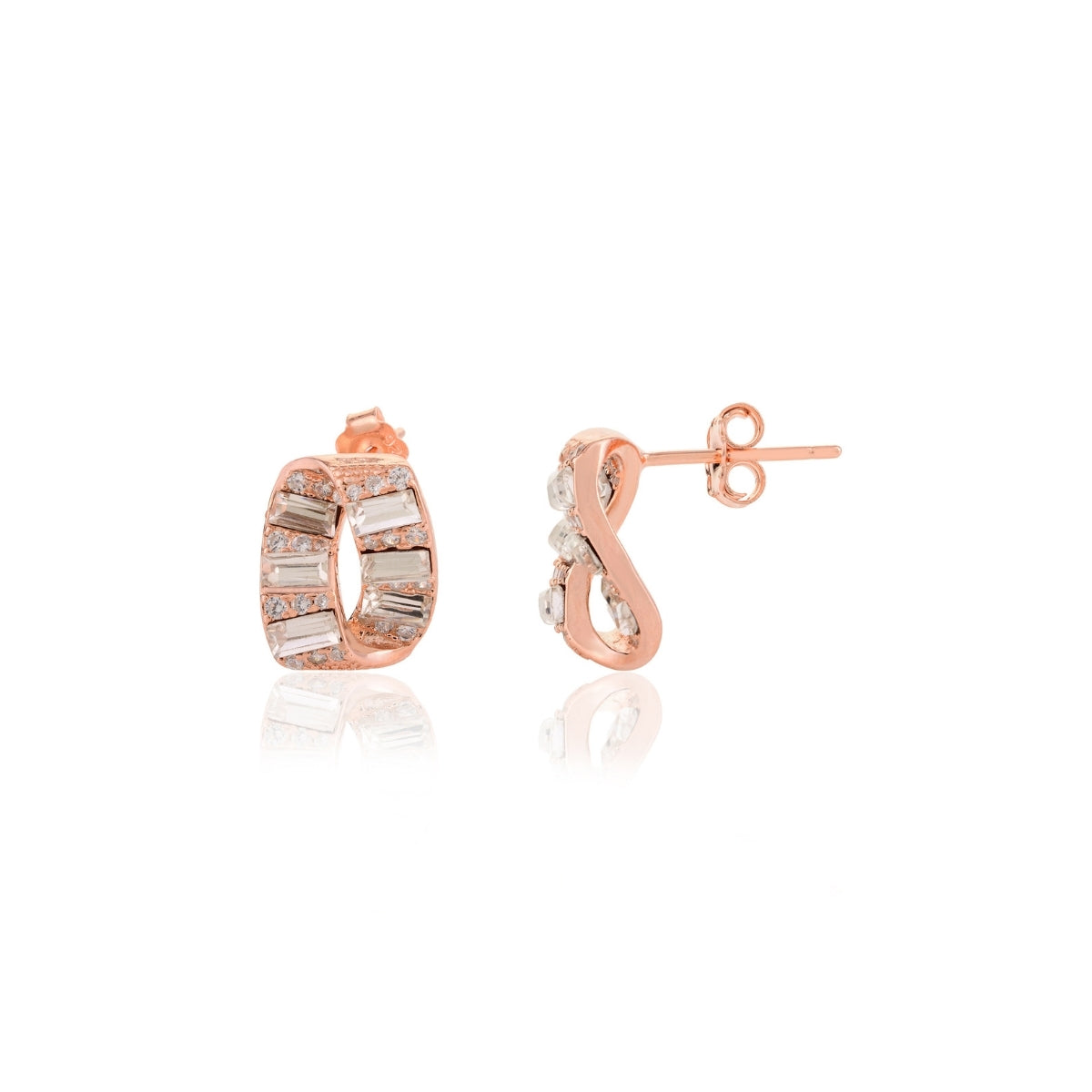 Rose gold Infinity Stud Earrings