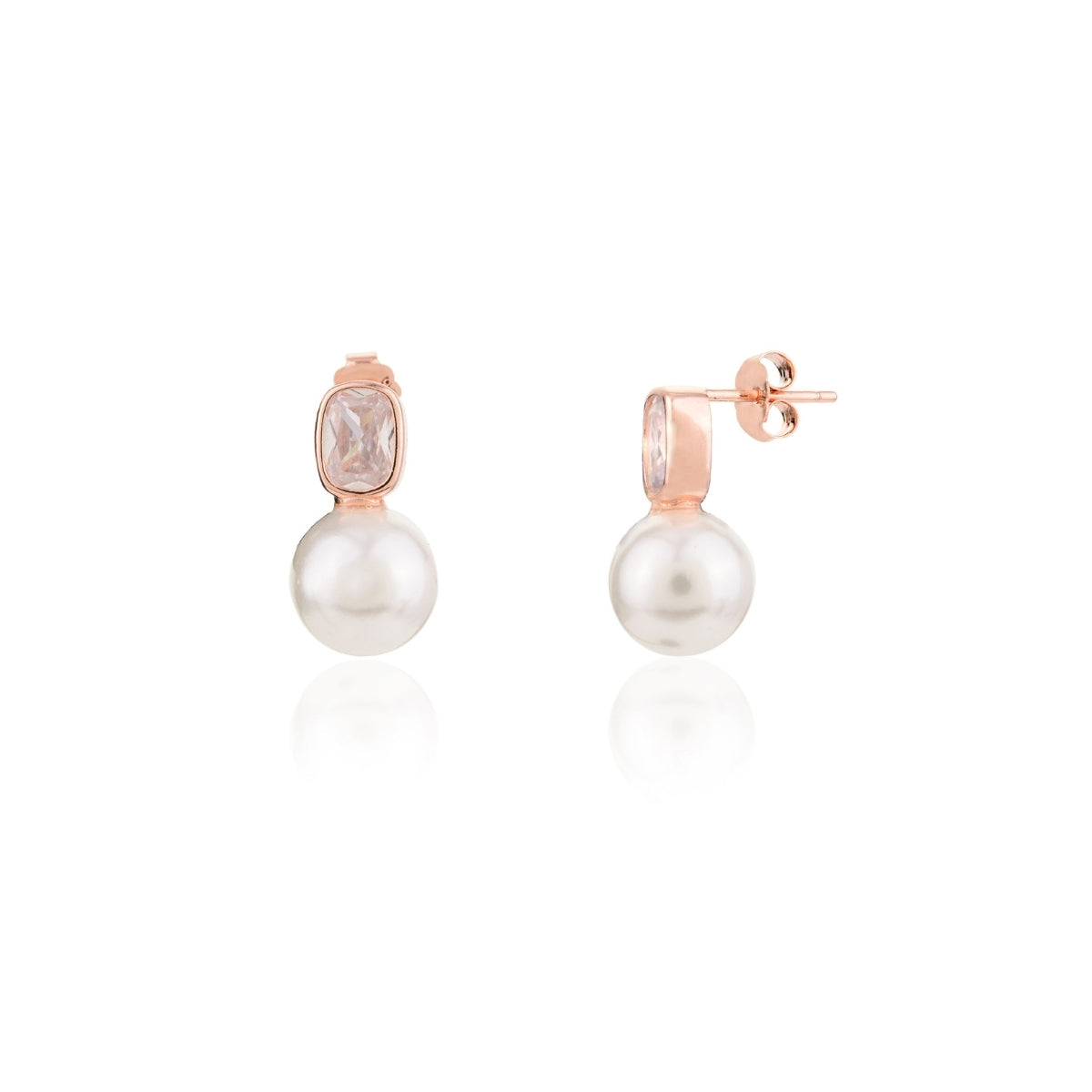 Rose gold Pearl Drop Earrings