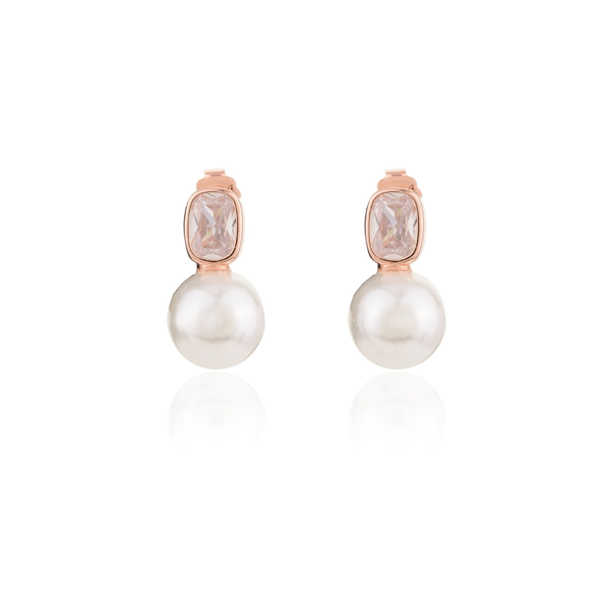 Rose gold Pearl Drop Earrings