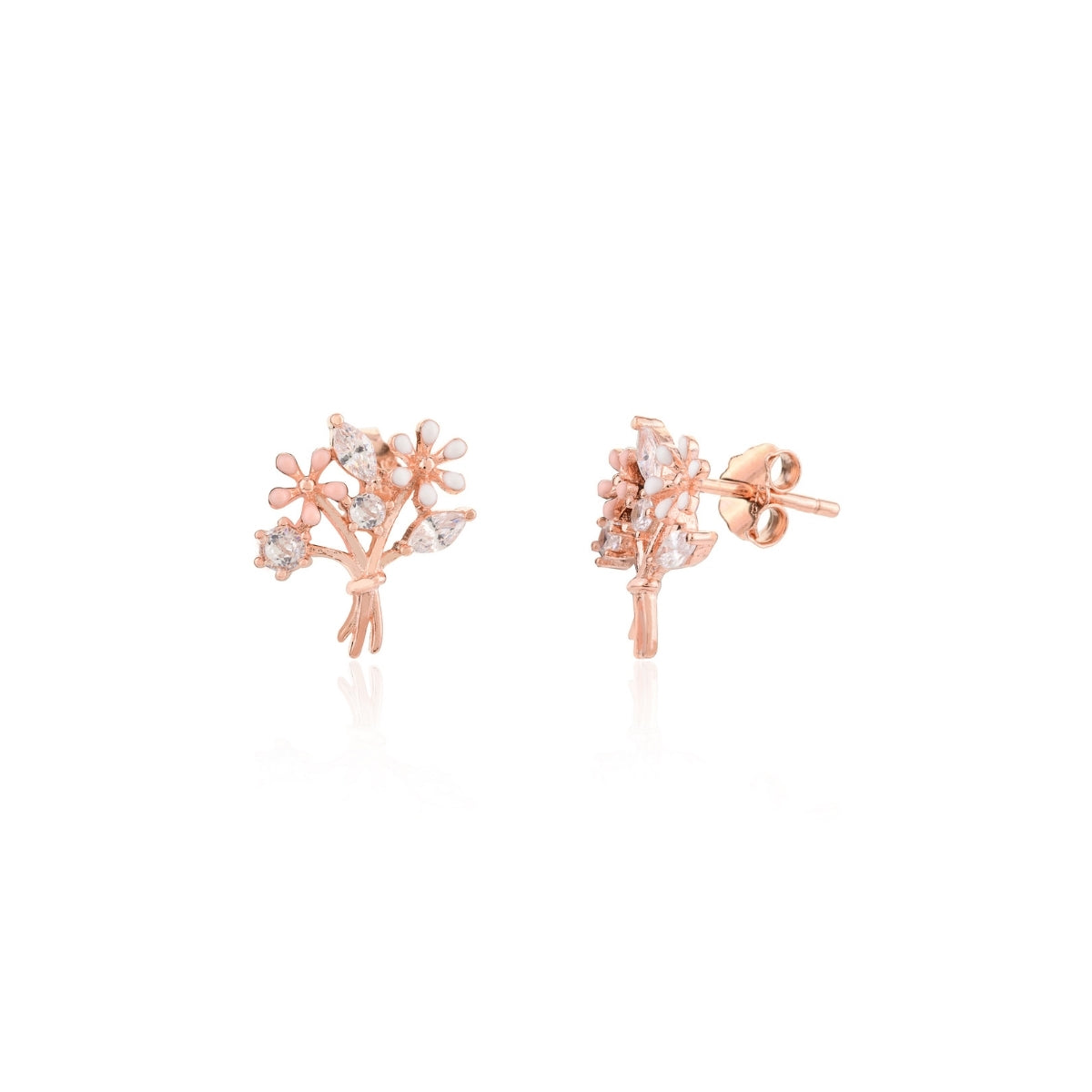 Rose gold Tree of Life Dainty Stud Earrings