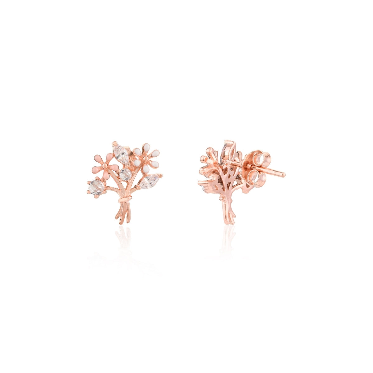 Rose gold Tree of Life Dainty Stud Earrings