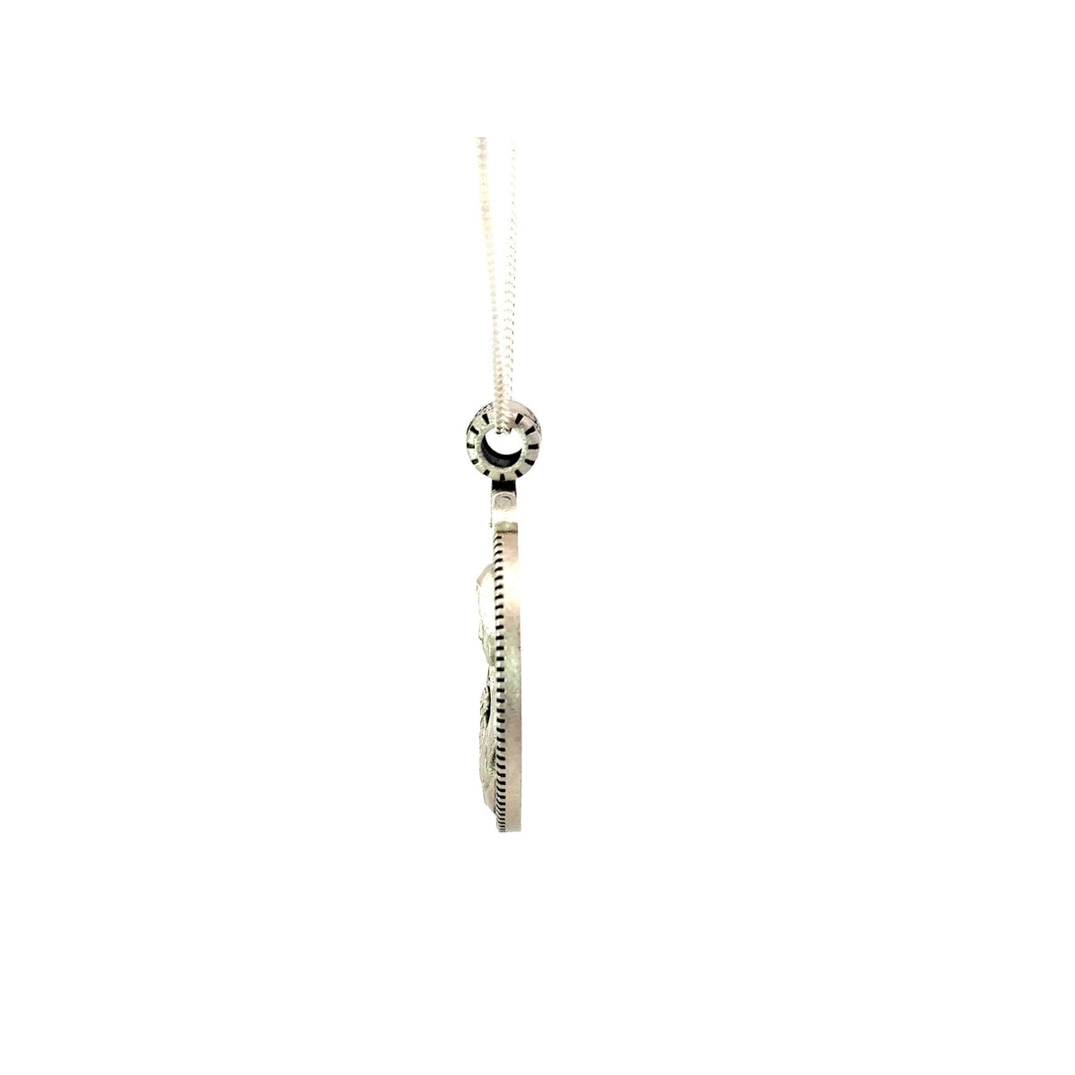 Antique Virgin Mary Catholic Prayer Charm Pendant