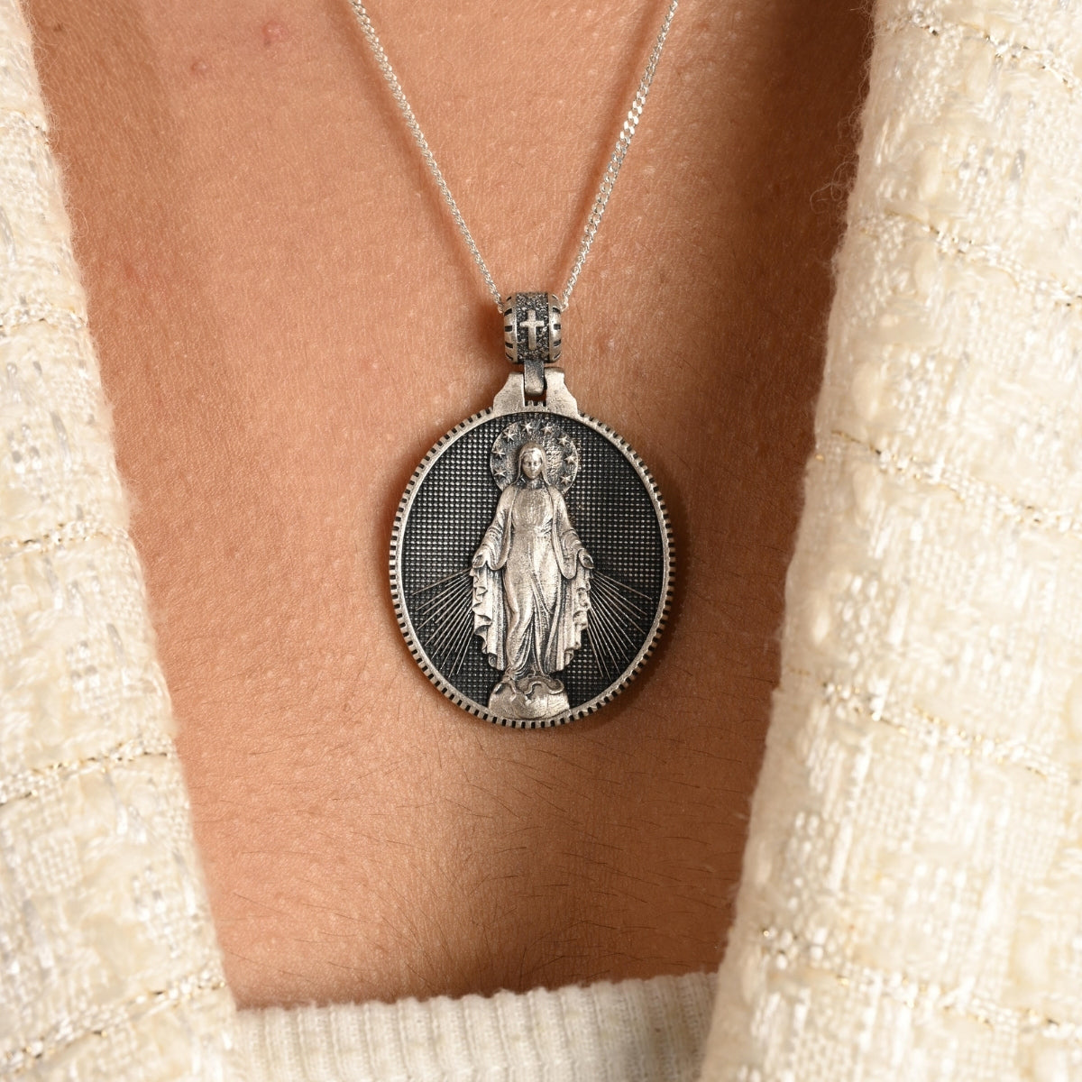 Vintage Miraculous Medal Pendant