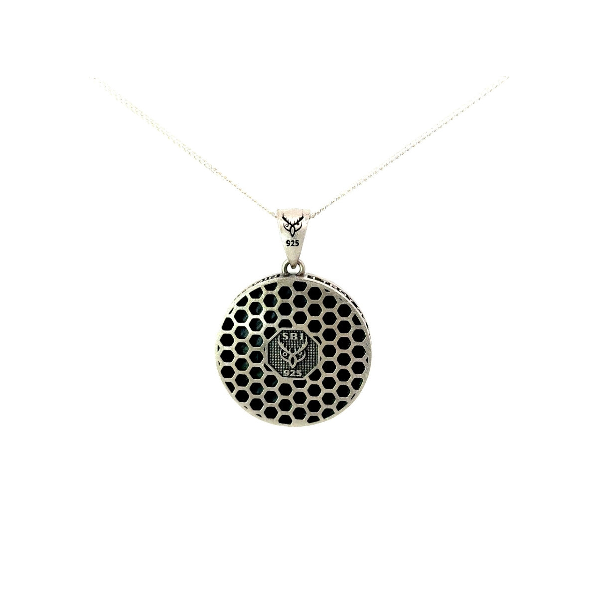 Antique Silver Bitcoin Currency Pendant