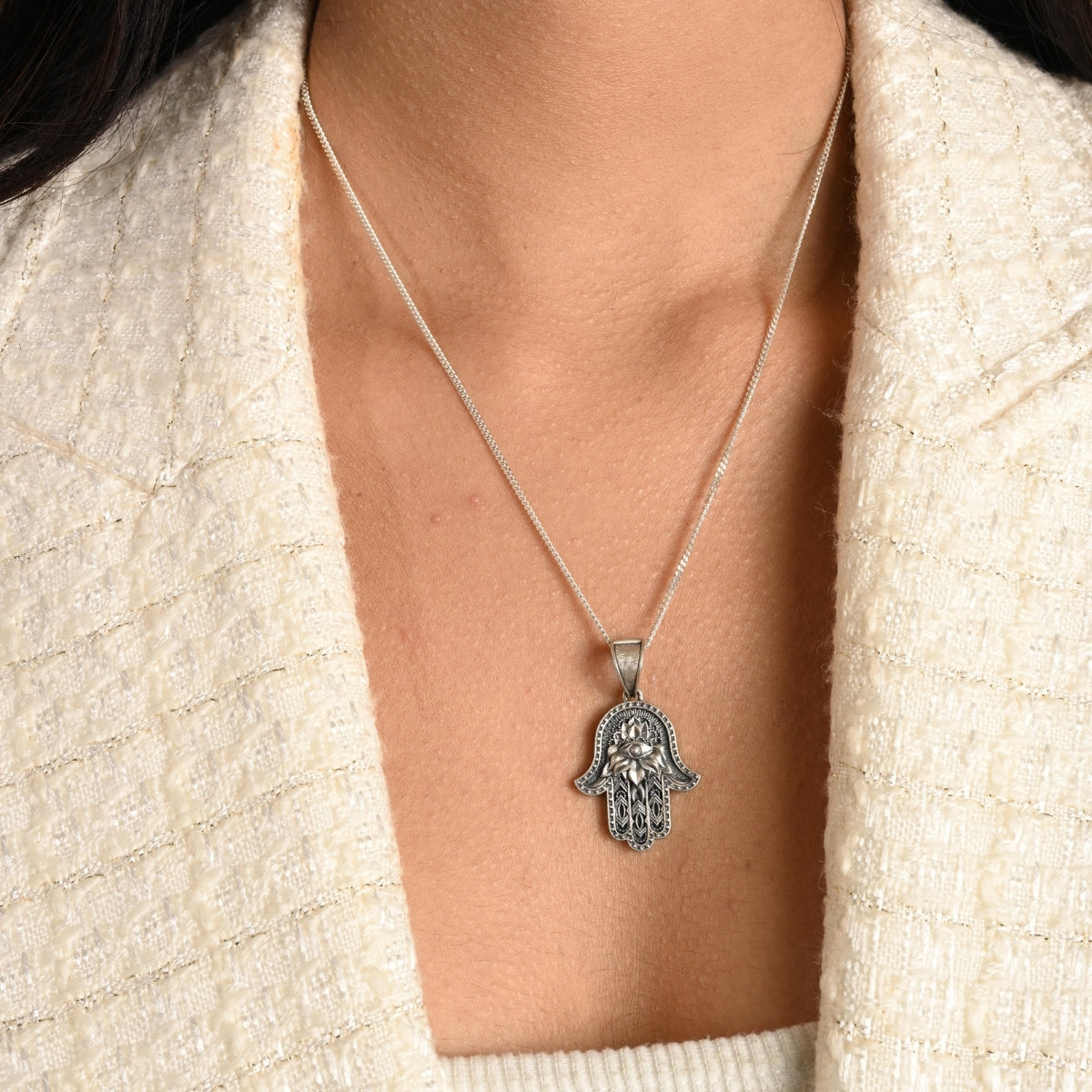 Hamsa Hand Evil Eye Pendant