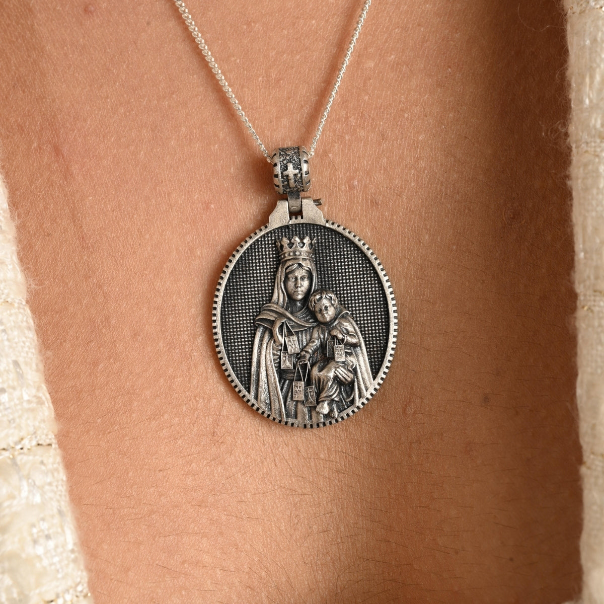 Virgin of Carmel Antique Pendant