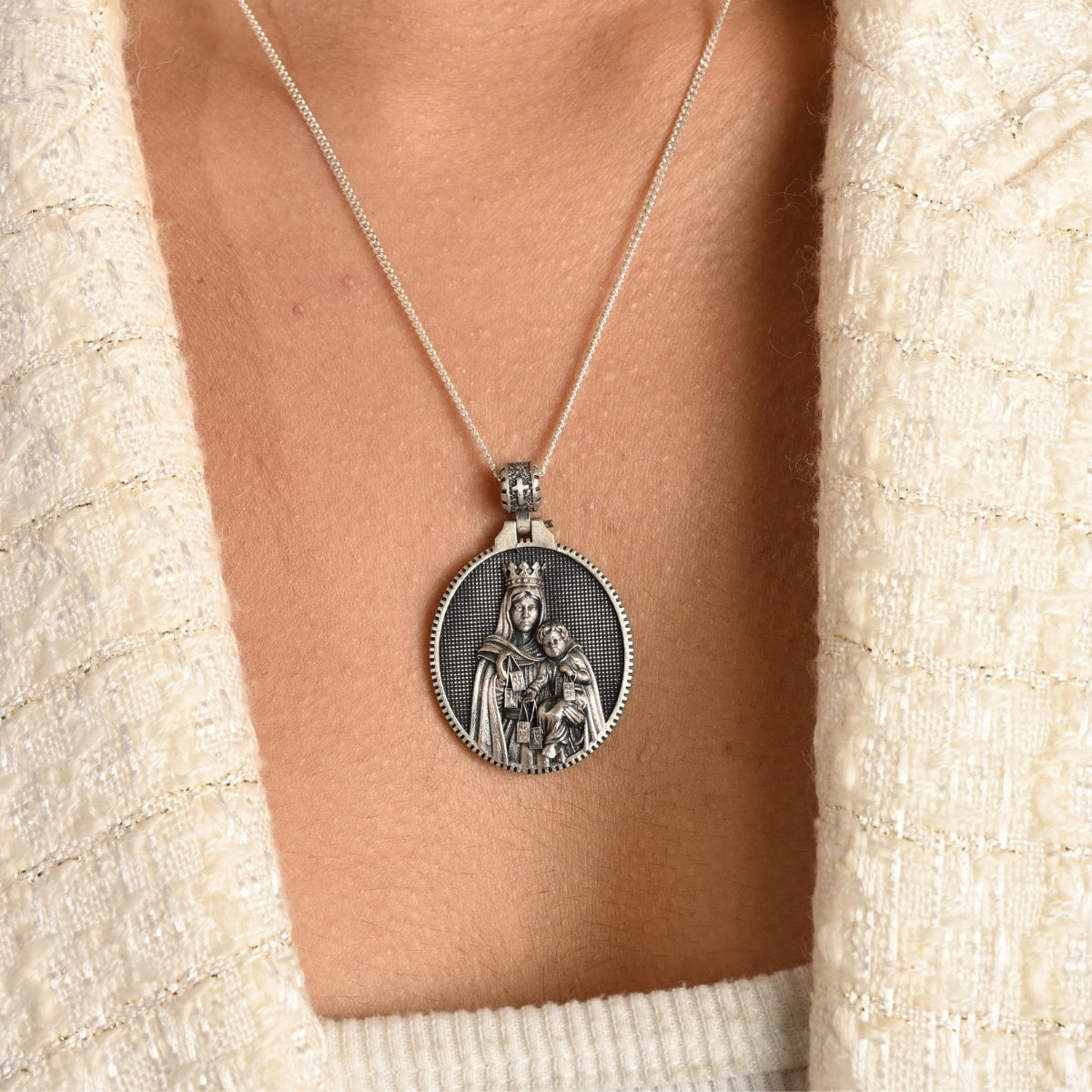 Virgin of Carmel Antique Pendant