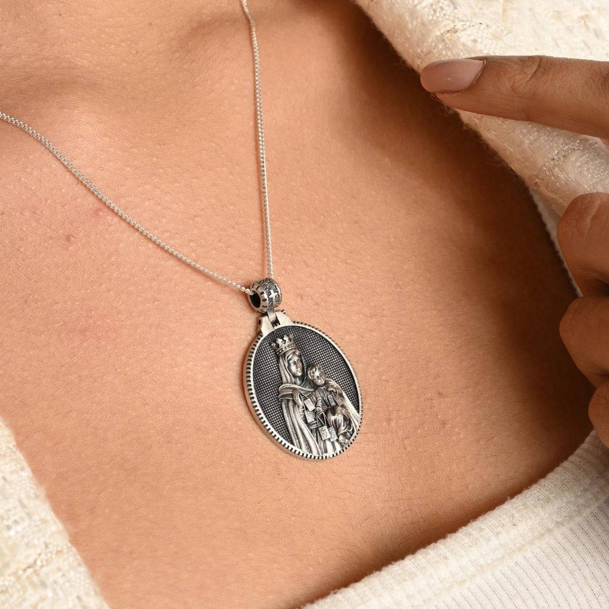 Virgin of Carmel Antique Pendant