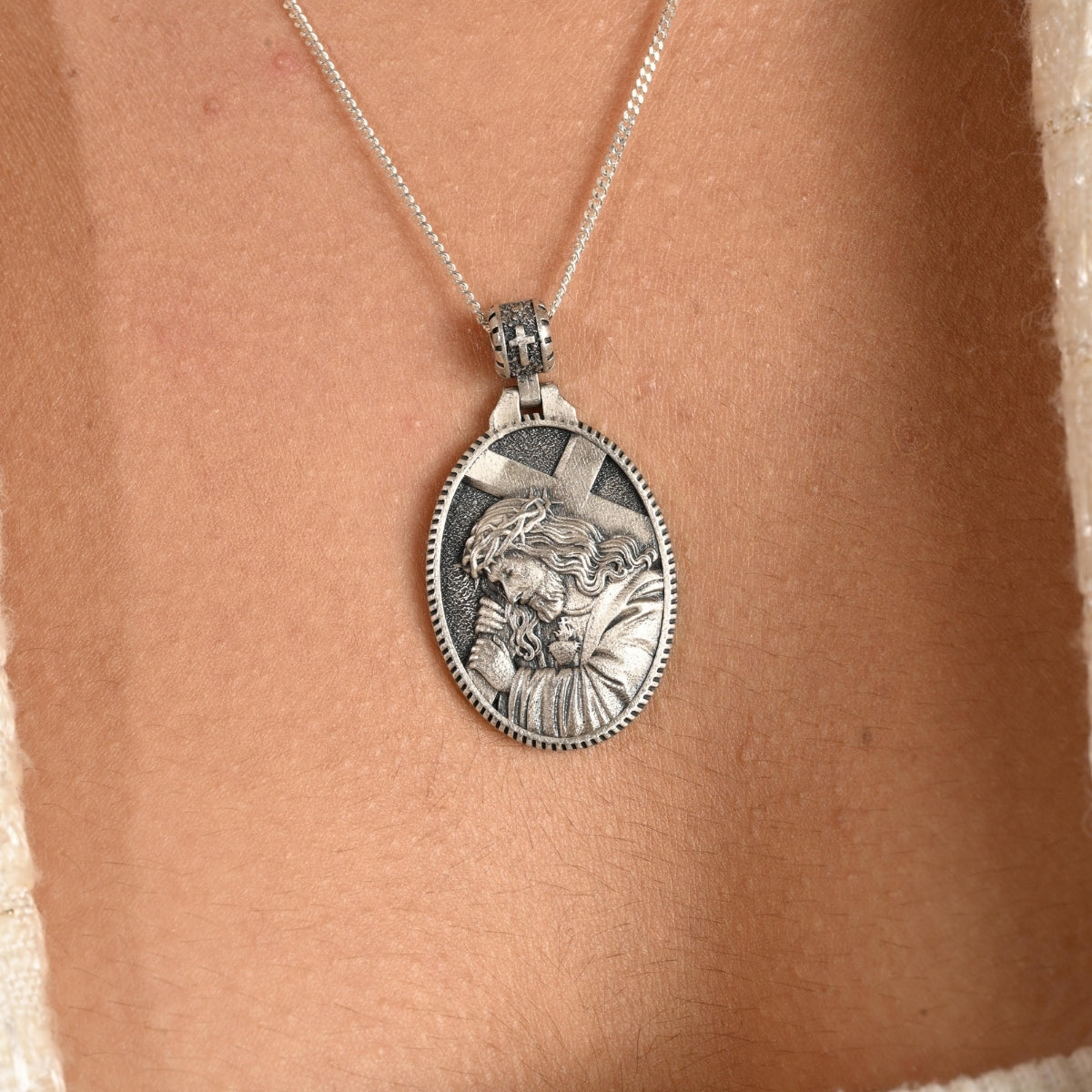 Jesus Carrying the Cross Antique Pendant