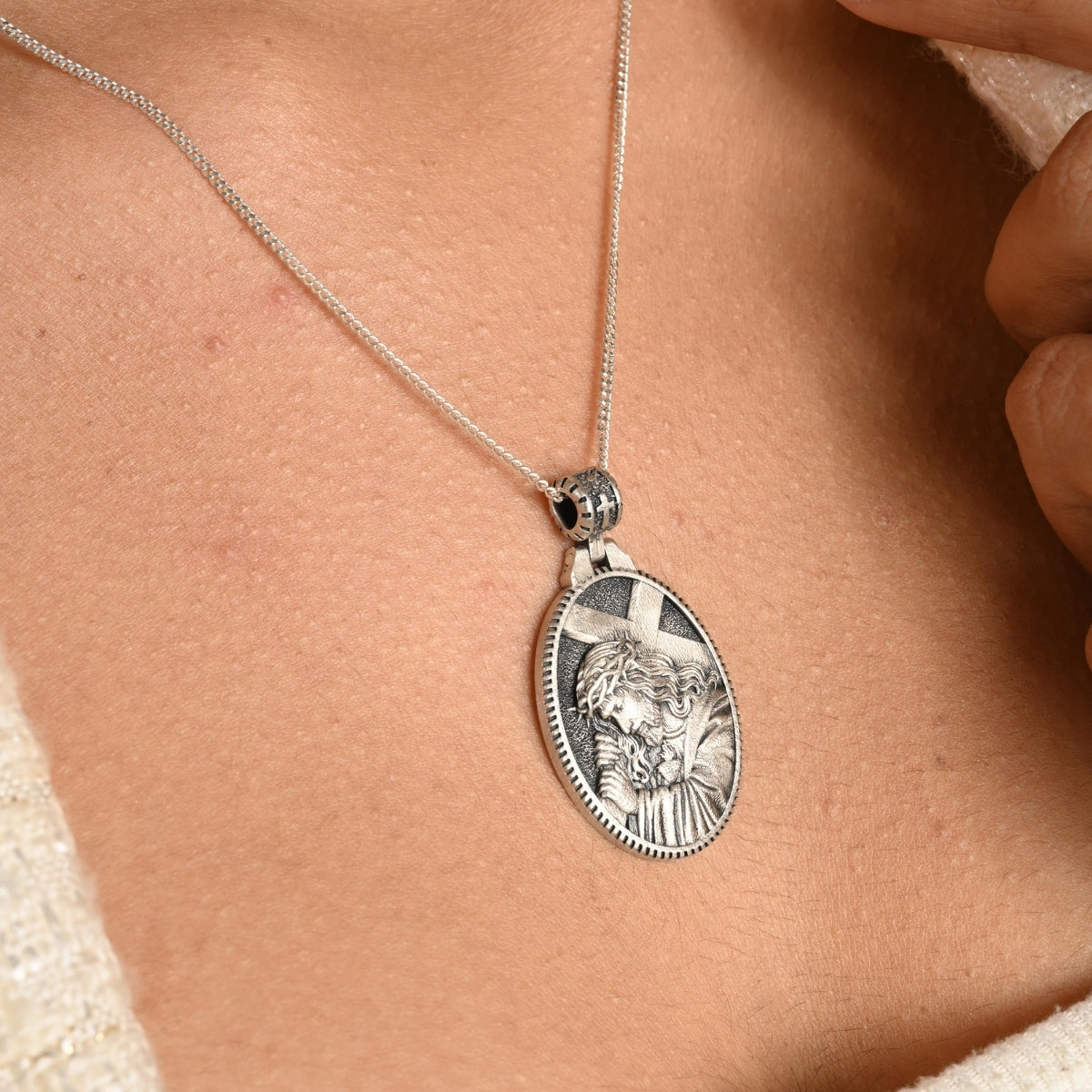 Jesus Carrying the Cross Antique Pendant