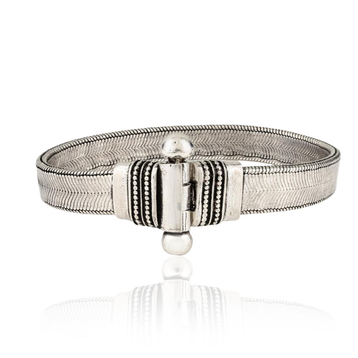 925 Sterling Silver Oxidized Handcrafted Wide Bracelet