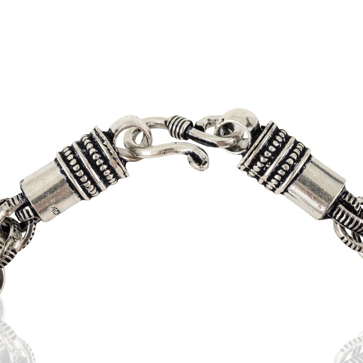 925 Sterling Silver Oxidized Handmade Link Bracelet