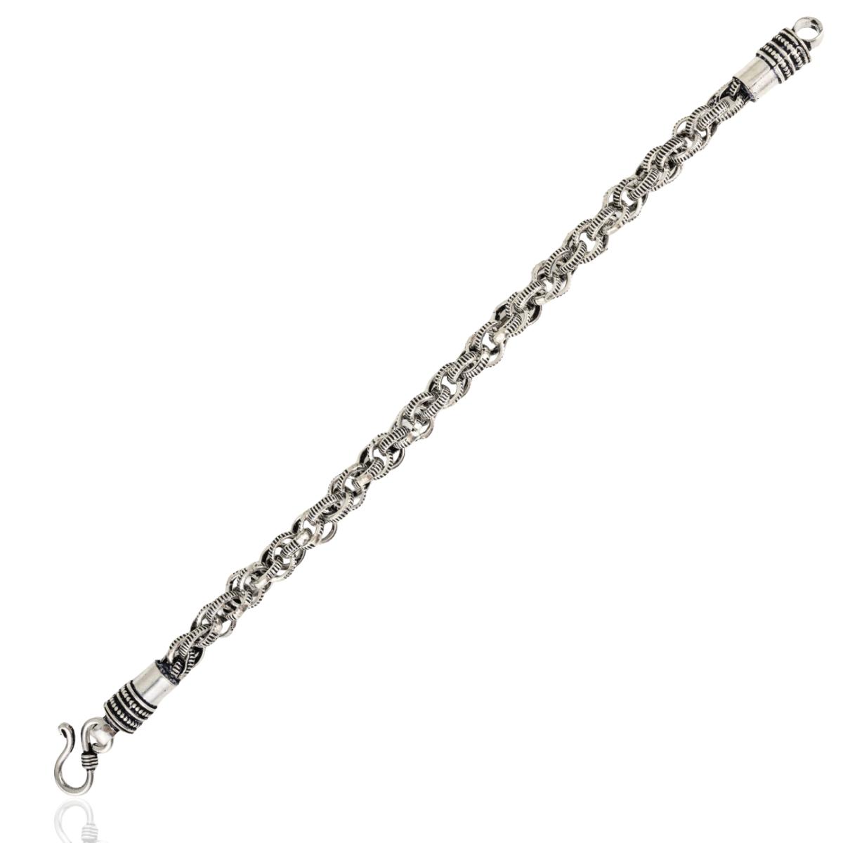 925 Sterling Silver Oxidized Handmade Link Bracelet