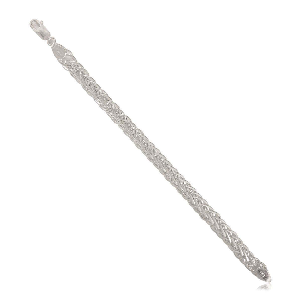 Sterling Silver Wide Woven Mesh High Polish Braided Chain Bracelet