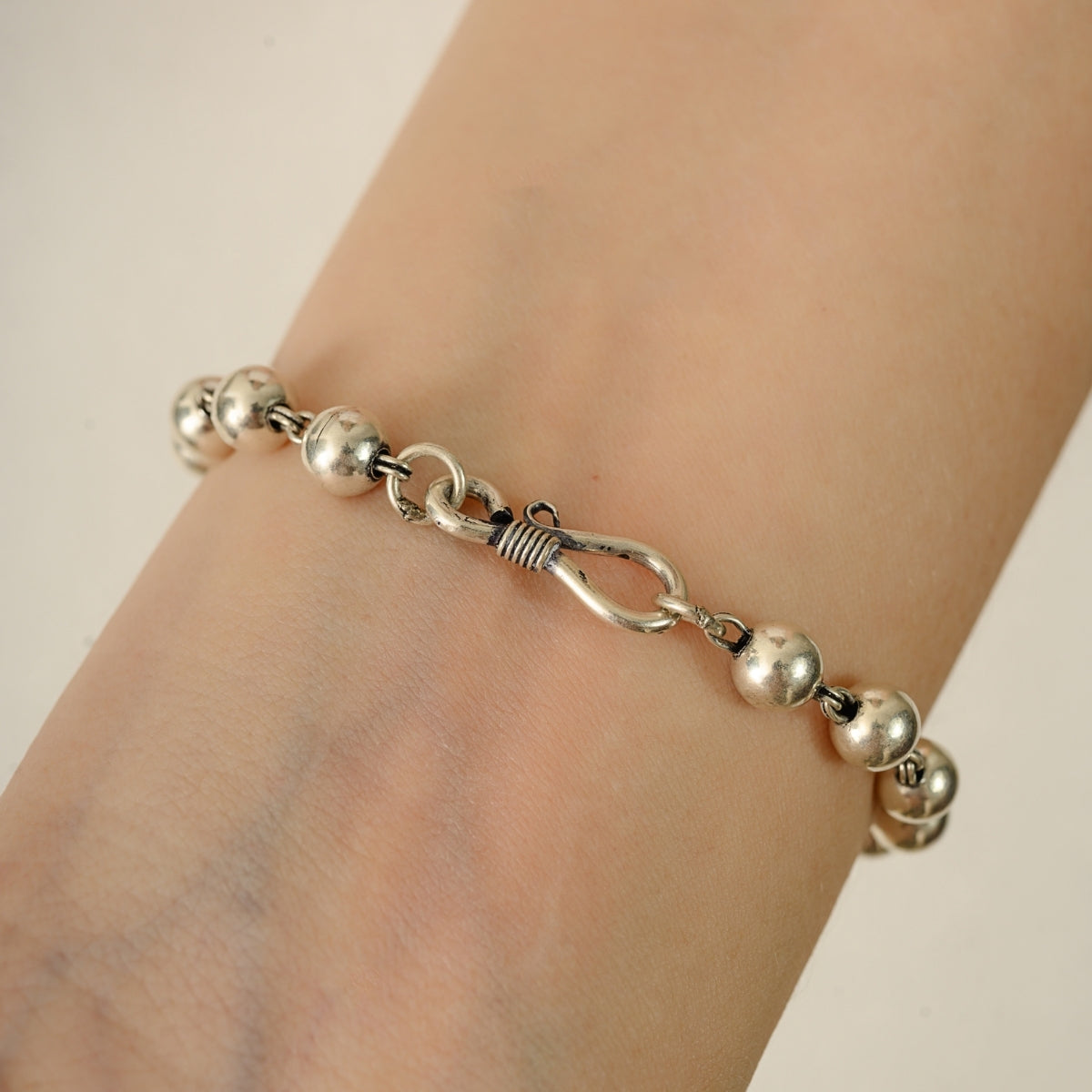 Trendy 925 Silver Beaded Ball Chain Bracelet for Women