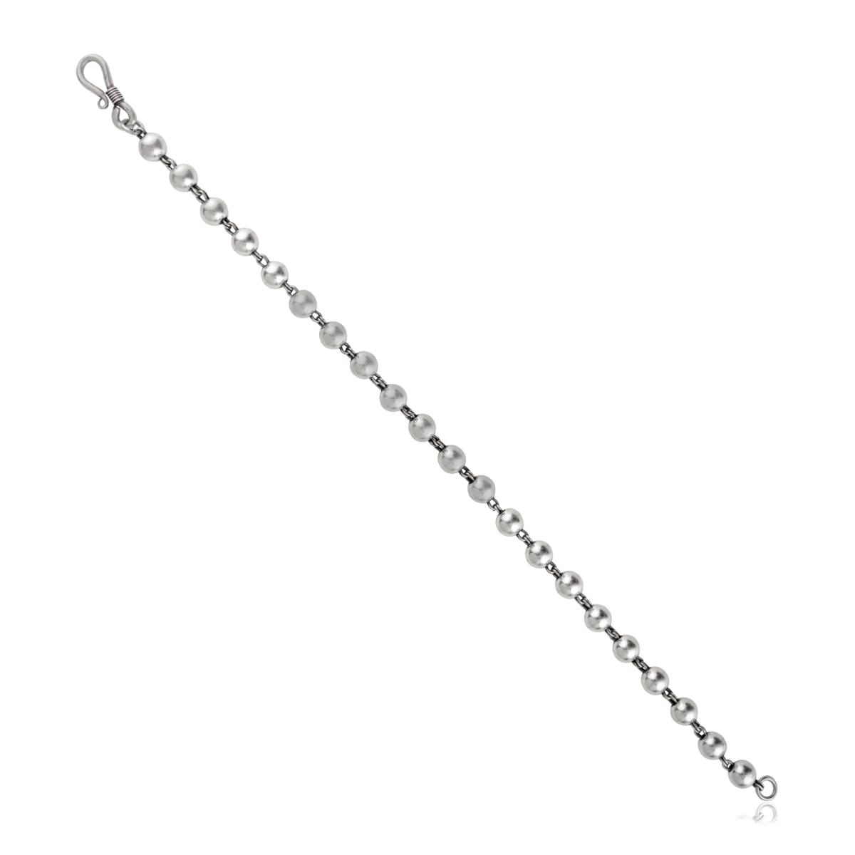 Trendy 925 Silver Beaded Ball Chain Bracelet for Women