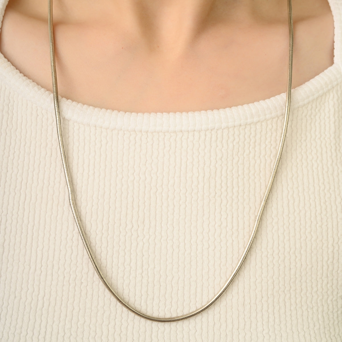 Sleek Sterling Silver Square Unisex Snake Chain