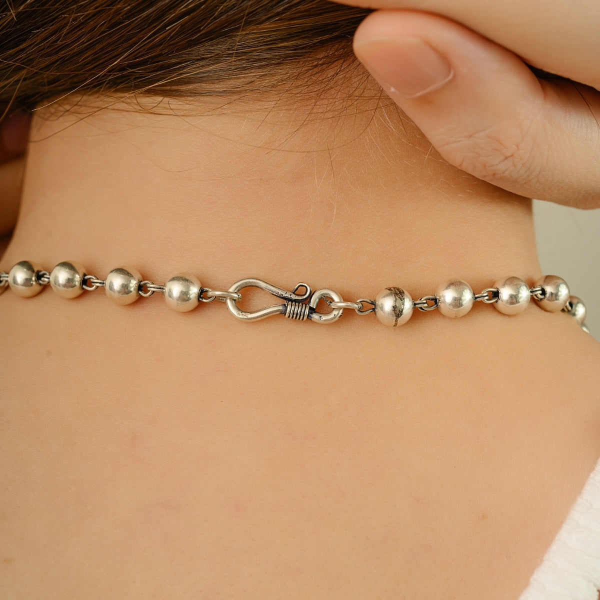 Sterling Silver Artisan Interlocking Unisex Link Chain Necklace