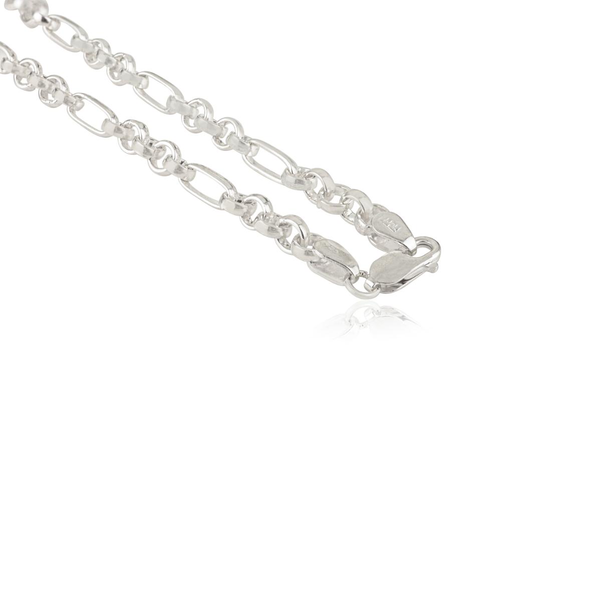Solid Silver Unisex Figaro Chain Necklace