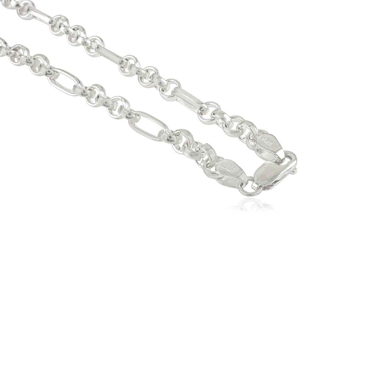 Solid Silver Unisex Figaro Chain Necklace