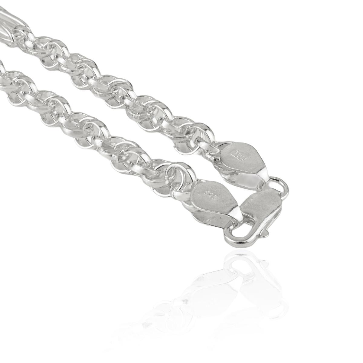 Heavy 925 Silver Statement Geometric Unisex Chain Necklace