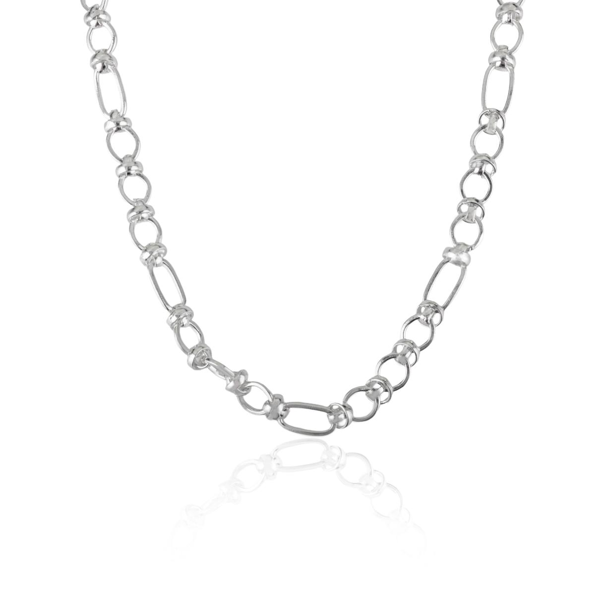 Sterling Silver Fancy Knotted Unisex Link Chain Necklace