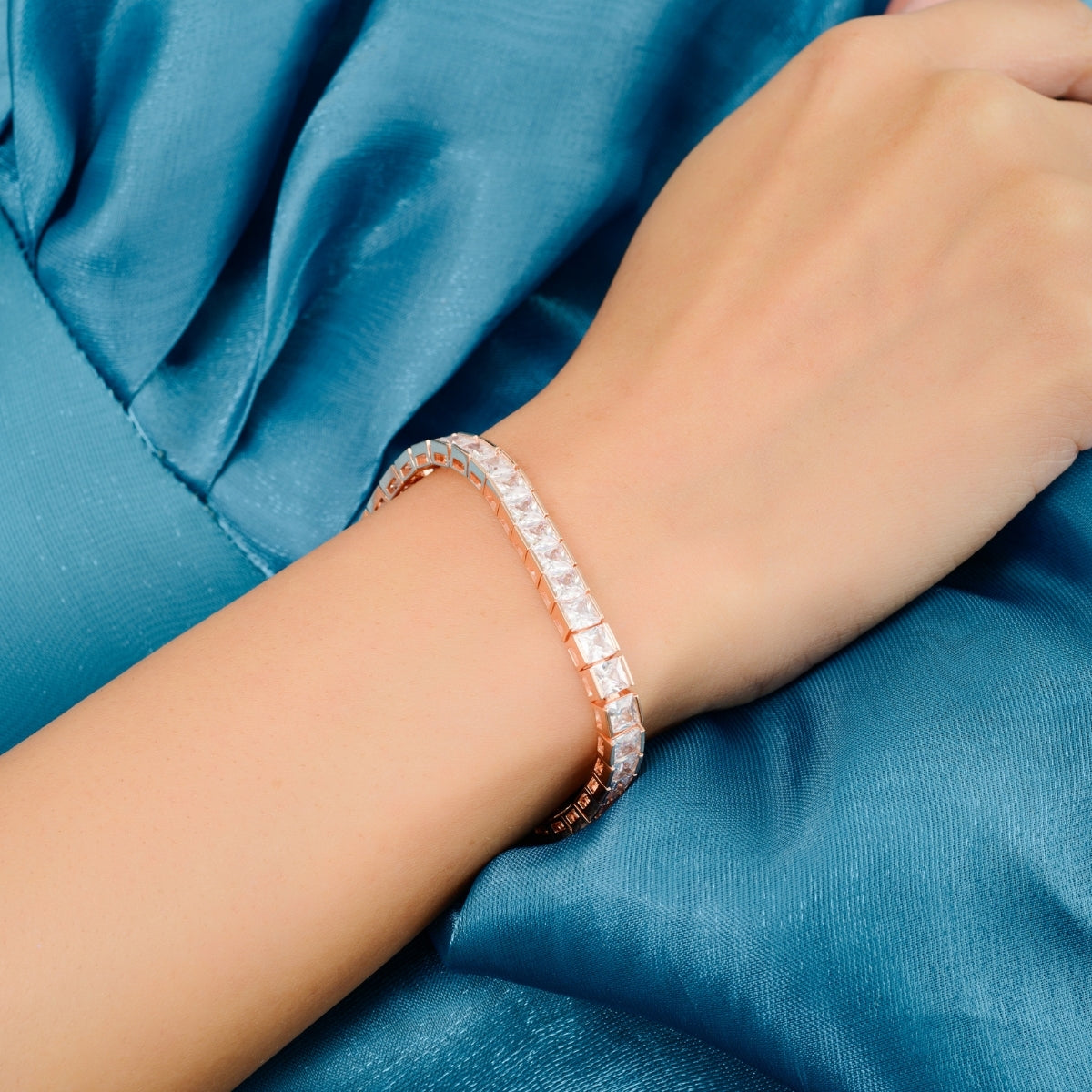 Stunning Rose Gold Tennis Bracelet for Women