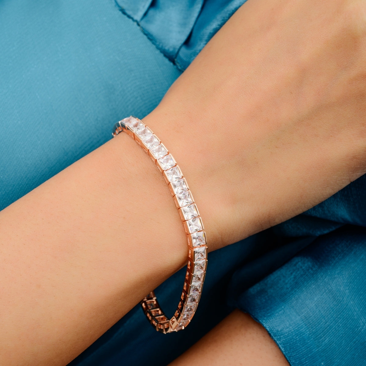 Stunning Rose Gold Tennis Bracelet for Women