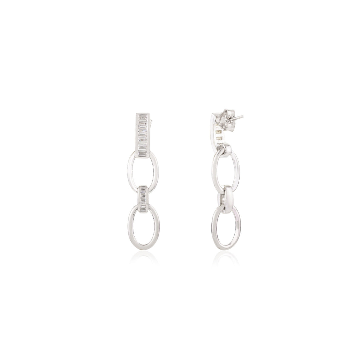 Stunning Silver Link Drop Earrings