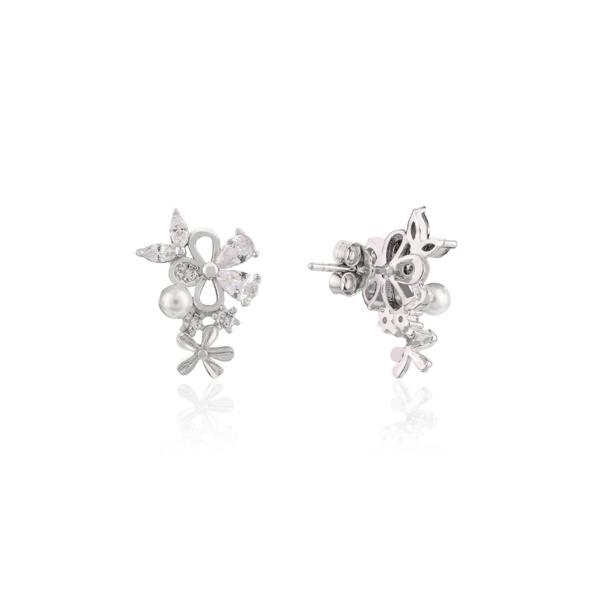 Stylish Floral Pearl Earrings