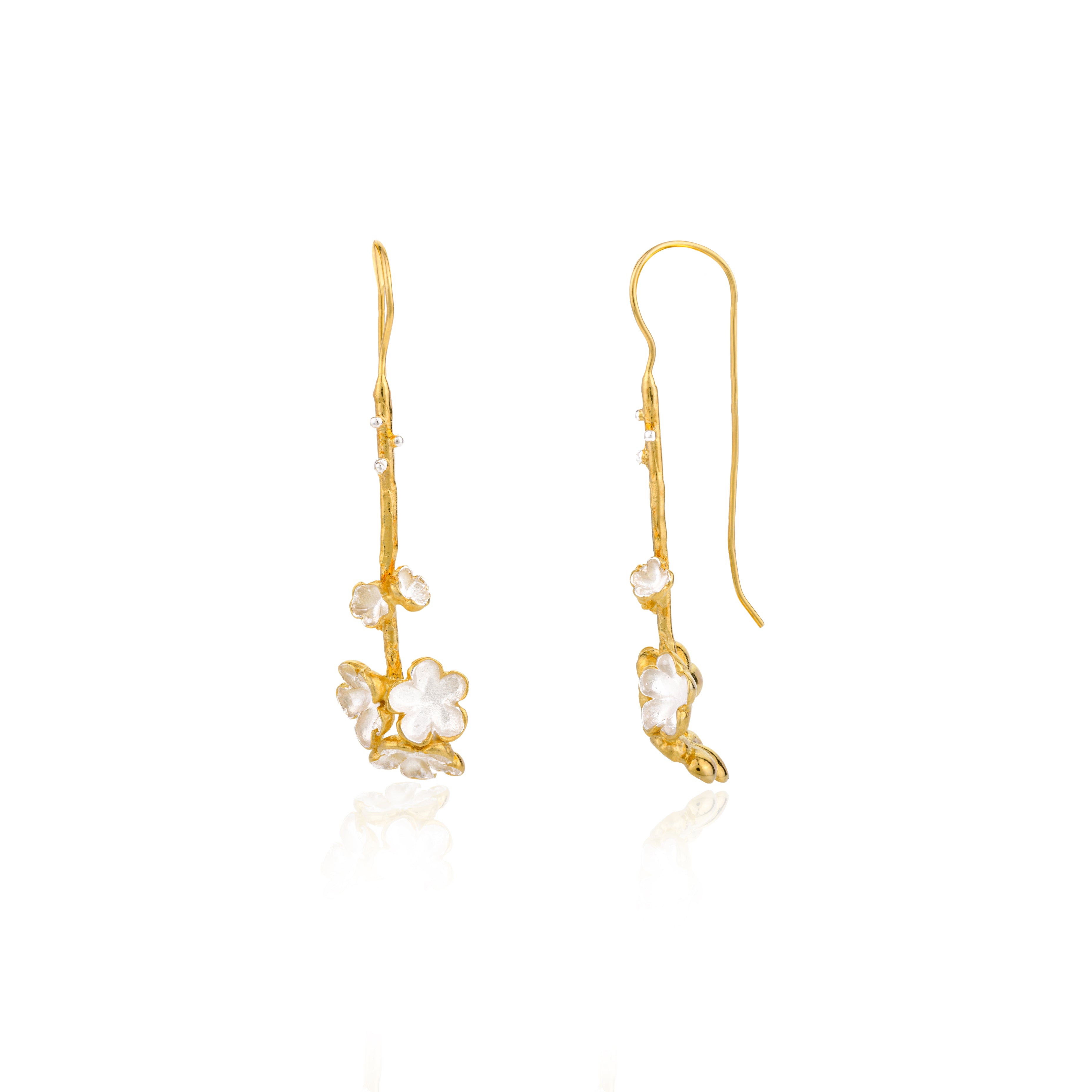Stylish Gold Finish Flower Charm Ear Cuffs for Women