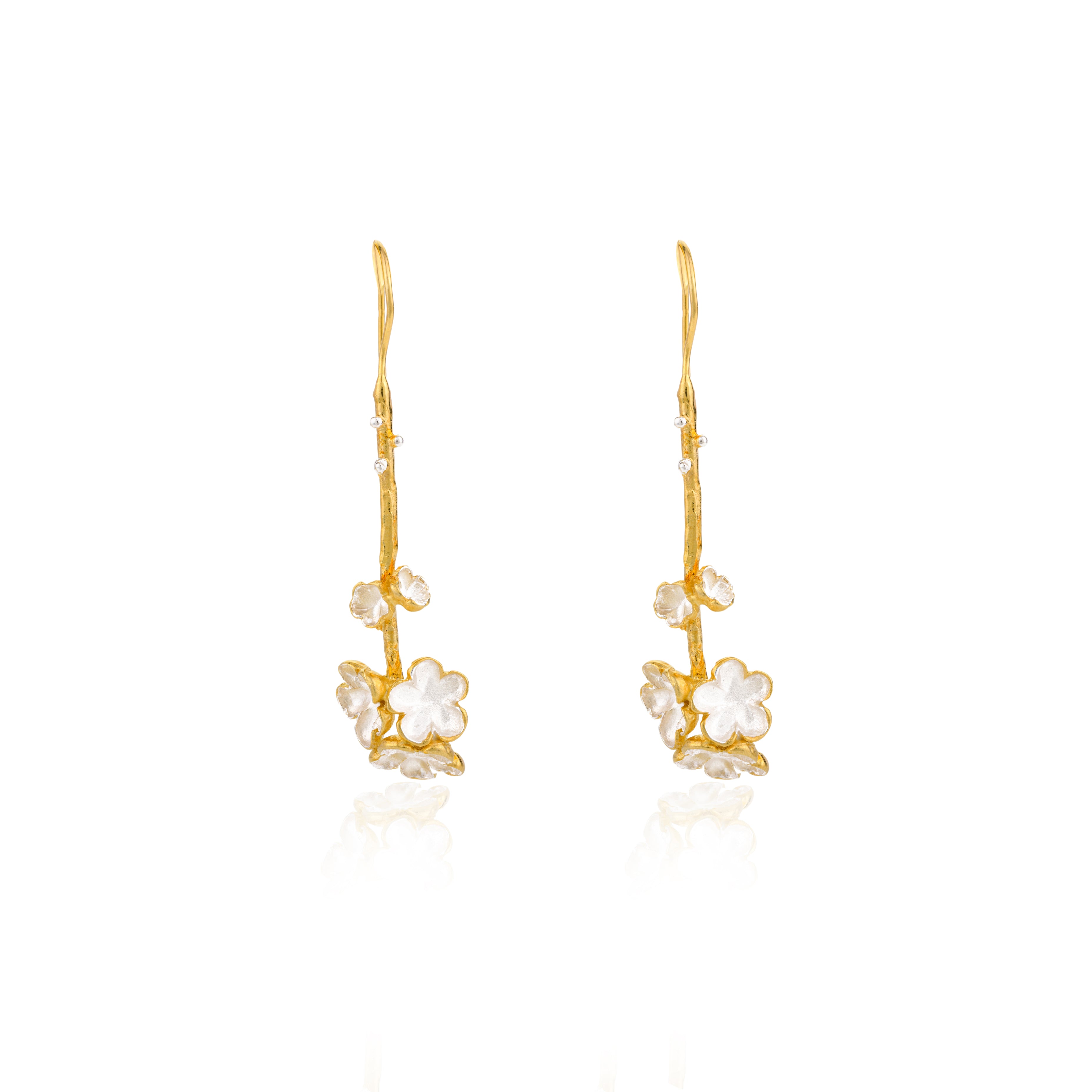 Stylish Gold Finish Flower Charm Ear Cuffs for Women