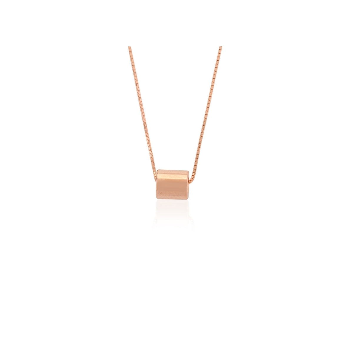 Stylish Roll Spinner Pendant Necklace in Rose Gold Accents