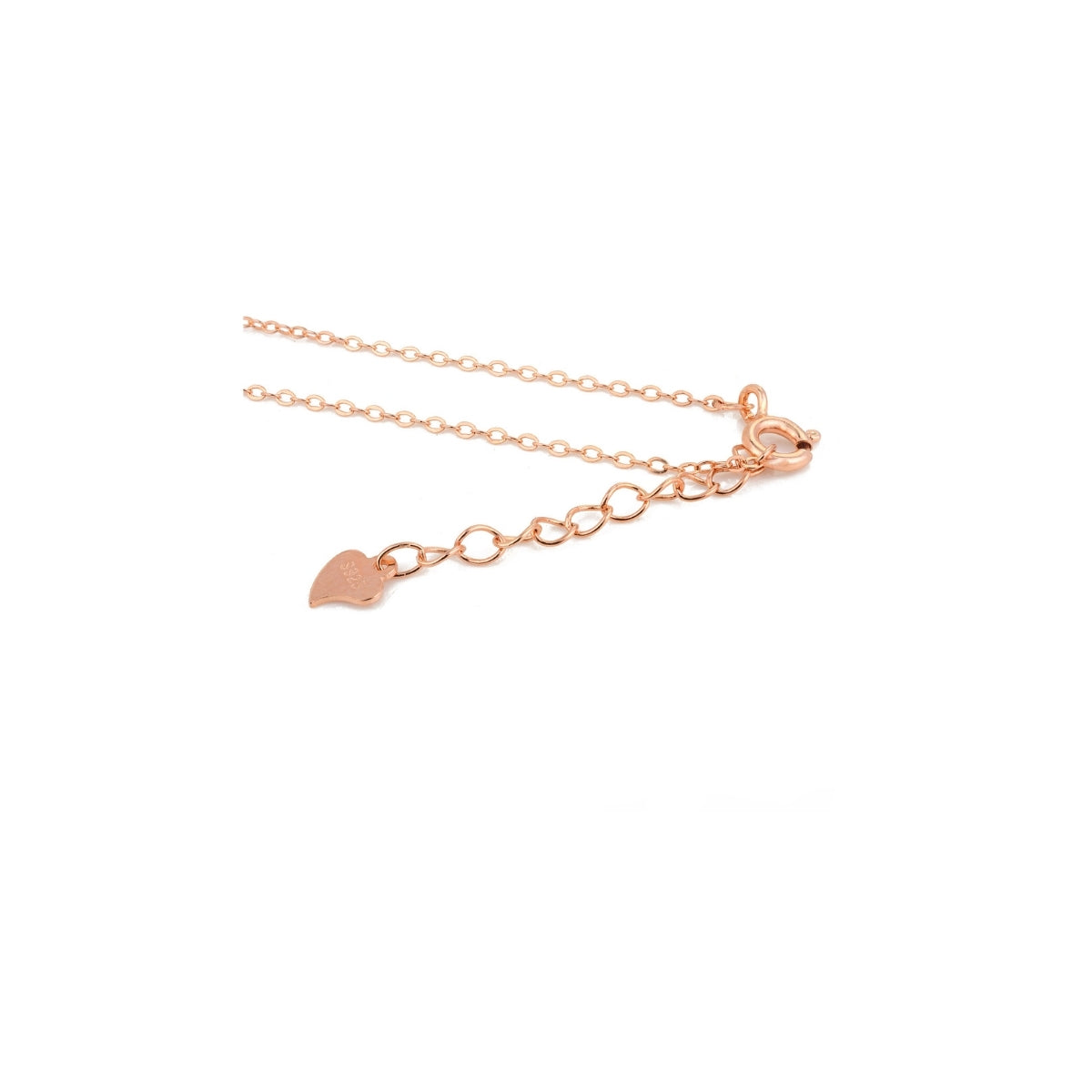 Stylish Rose Gold Dainty Roll Charm Necklace in 925 Silver