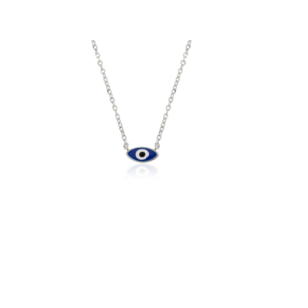 Trendy Enamel Work Blue Evil Eye Necklace in 925 Silver