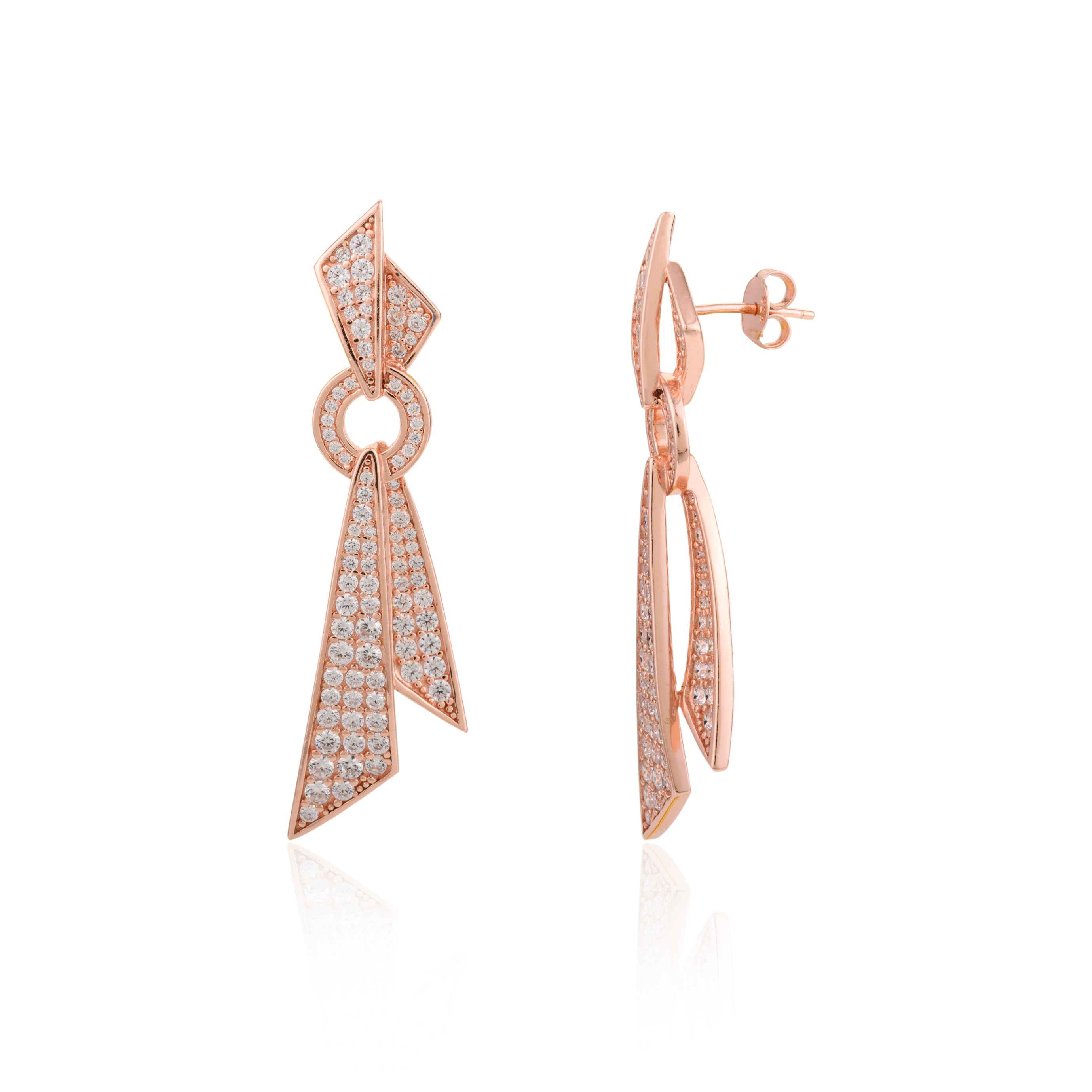 Trendy Napkin Holder Shape Dangle Earrings in 925 Silver
