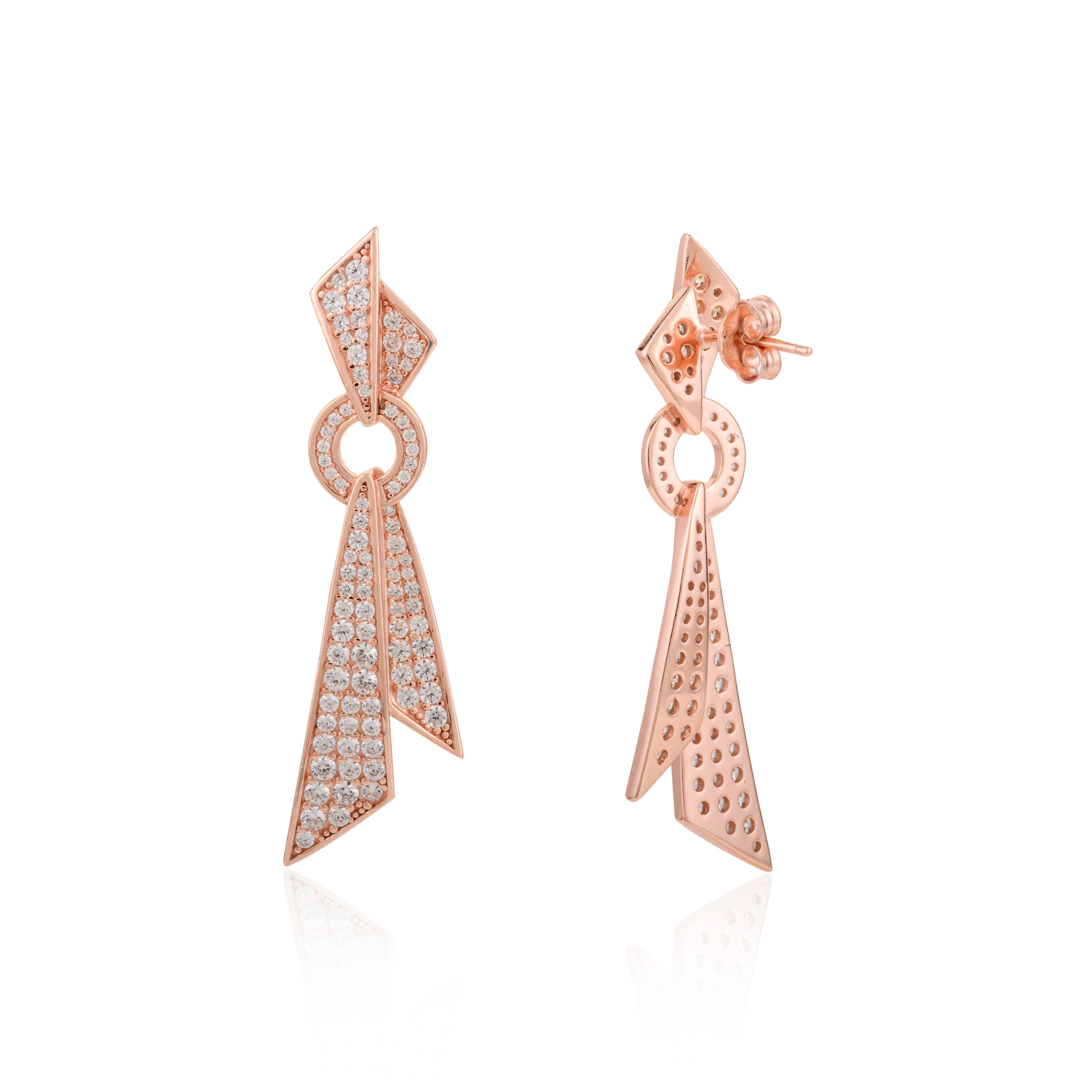 Trendy Napkin Holder Shape Dangle Earrings in 925 Silver