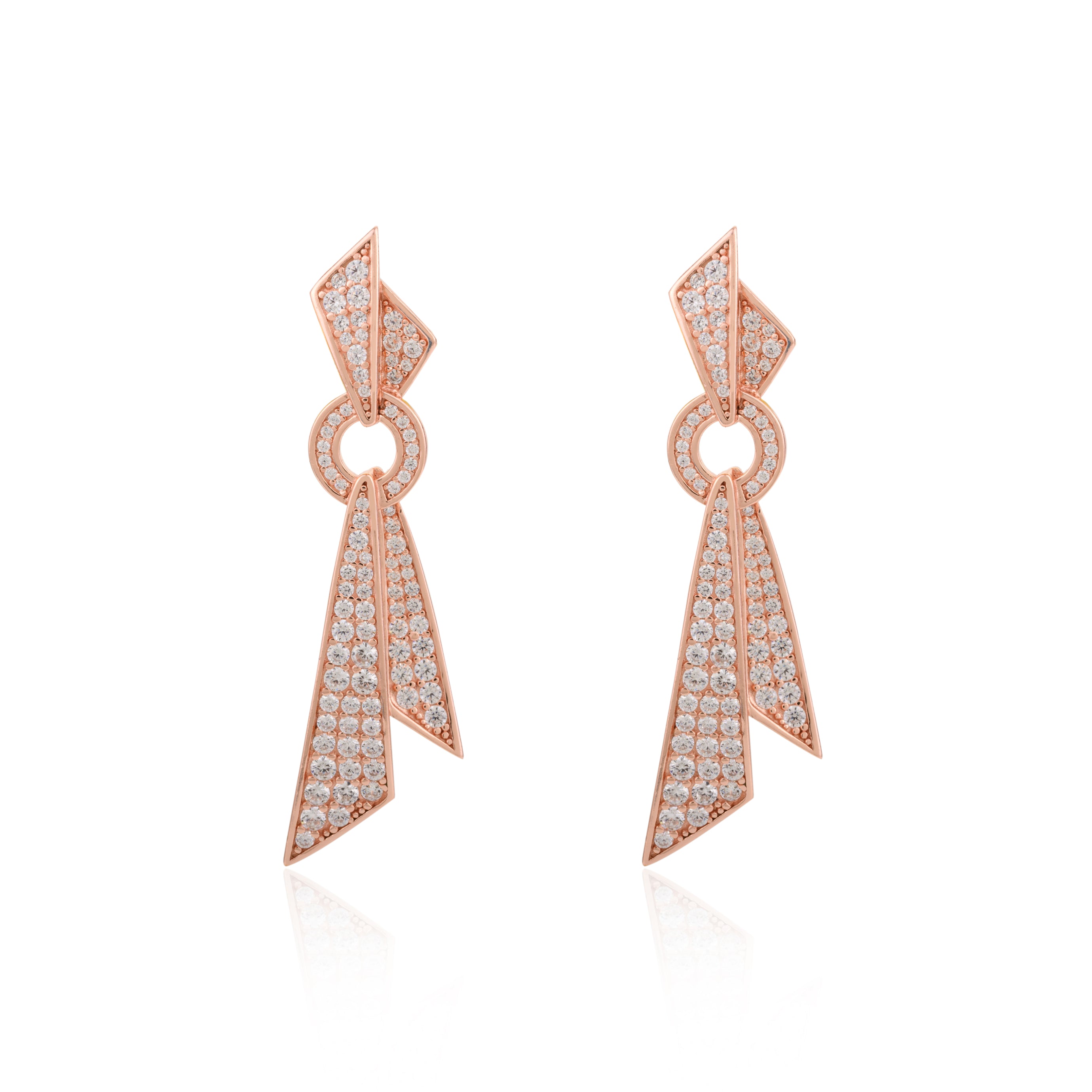 Trendy Napkin Holder Shape Dangle Earrings in 925 Silver