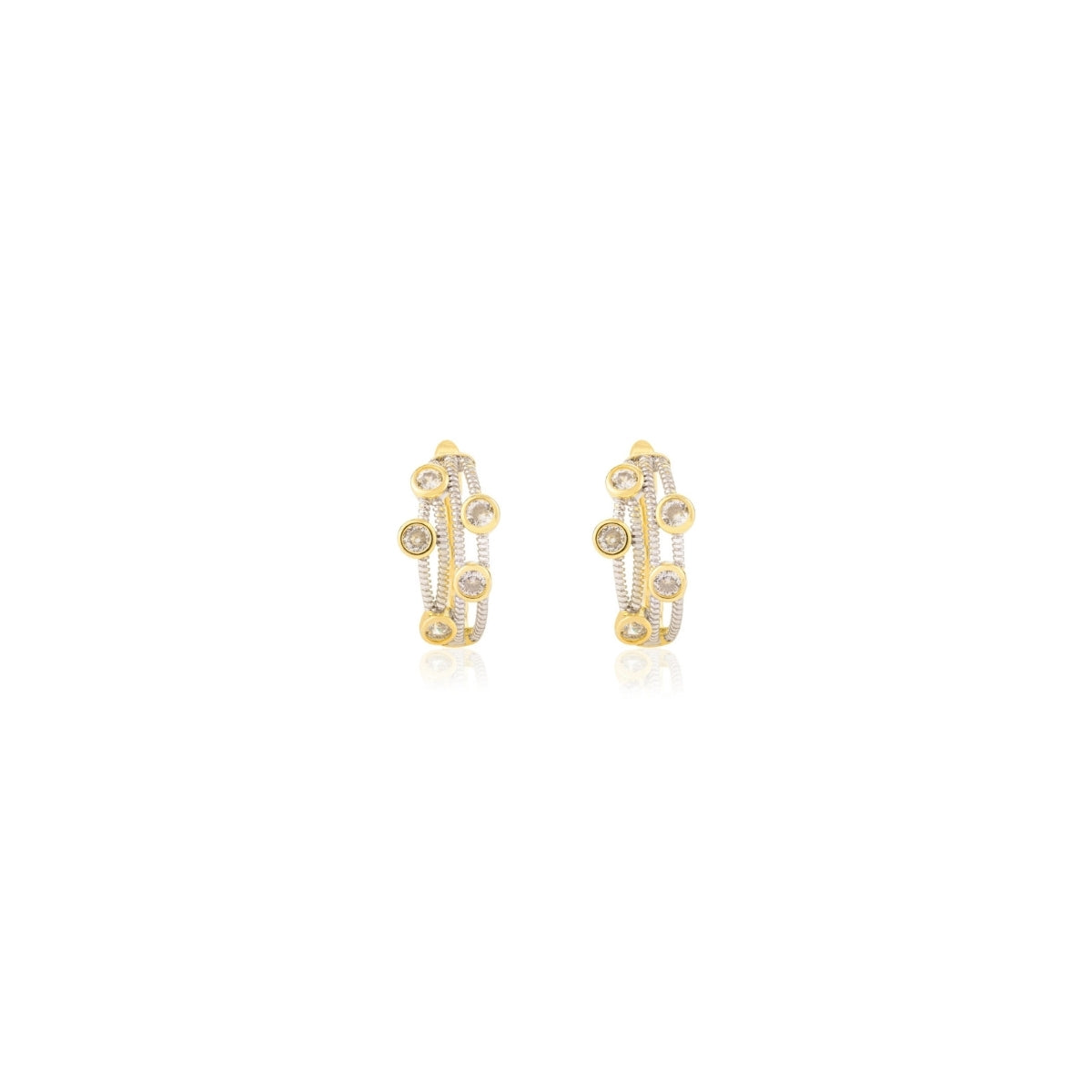 Trendy gold finish C Hoop Silver Earrings