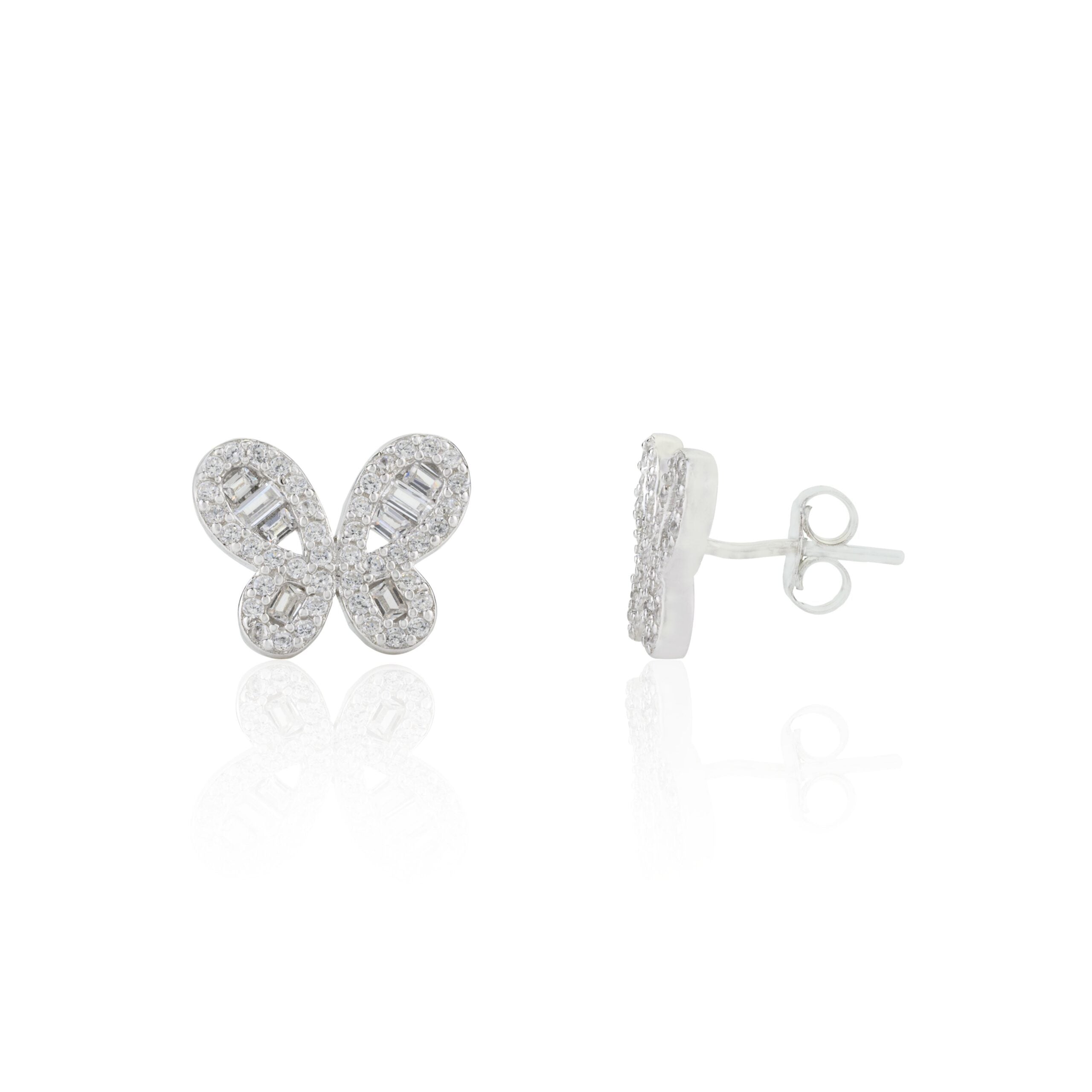 Silver Butterfly Dainty stud Earrings