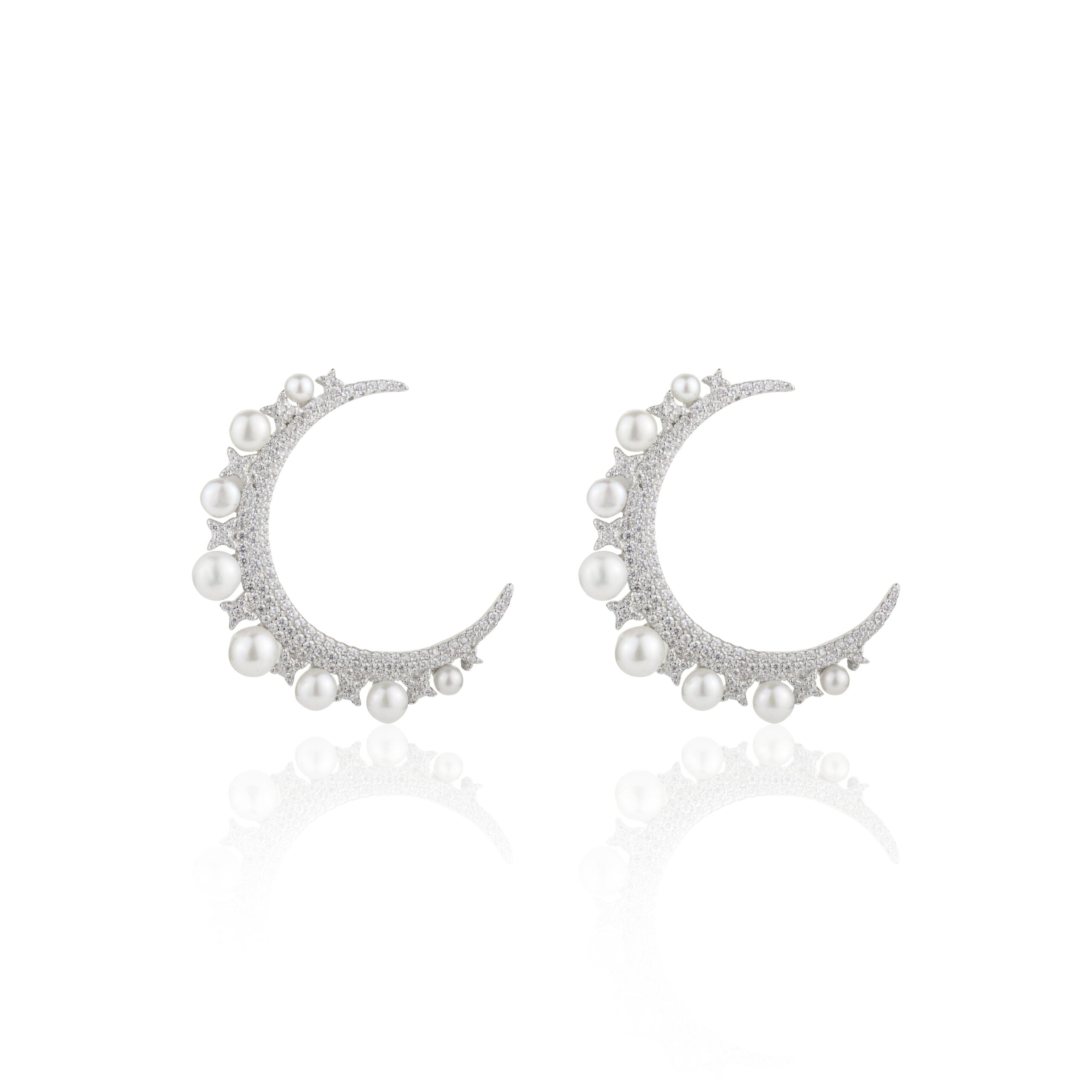 Freshwater Pearl Half Moon Earrings