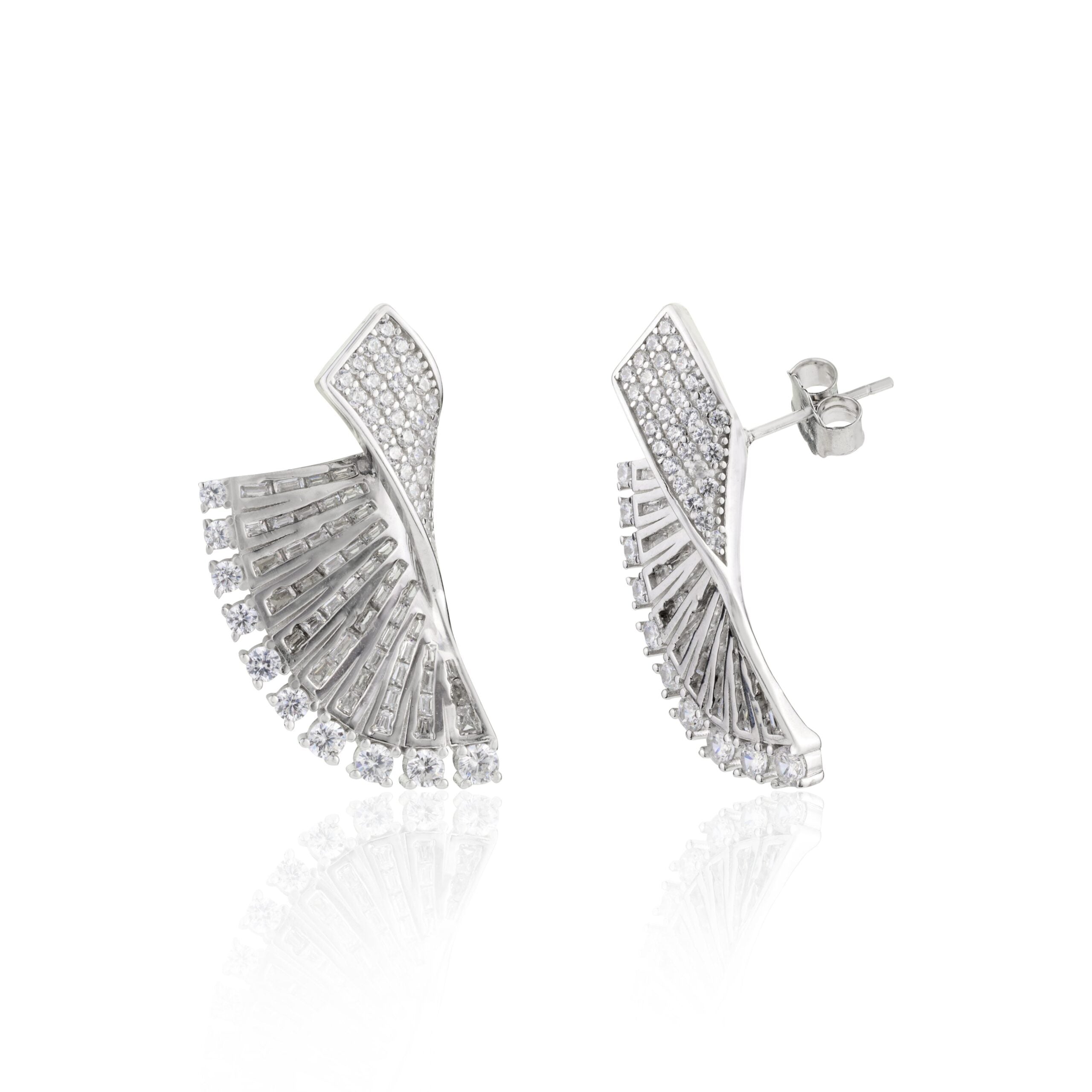 Angel Wings Silver Stud Earrings for Women