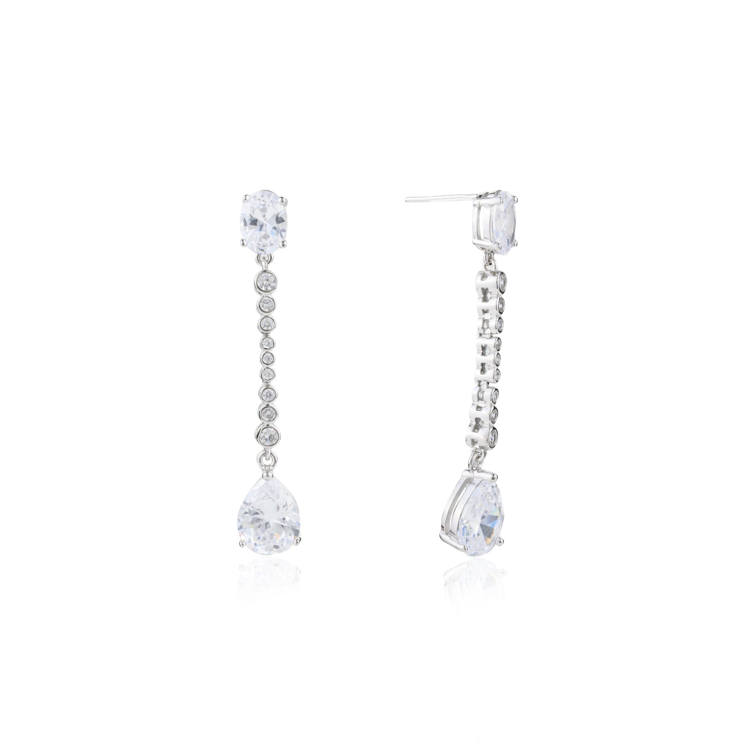 Pear cut Diamond Drop Dangle Earrings