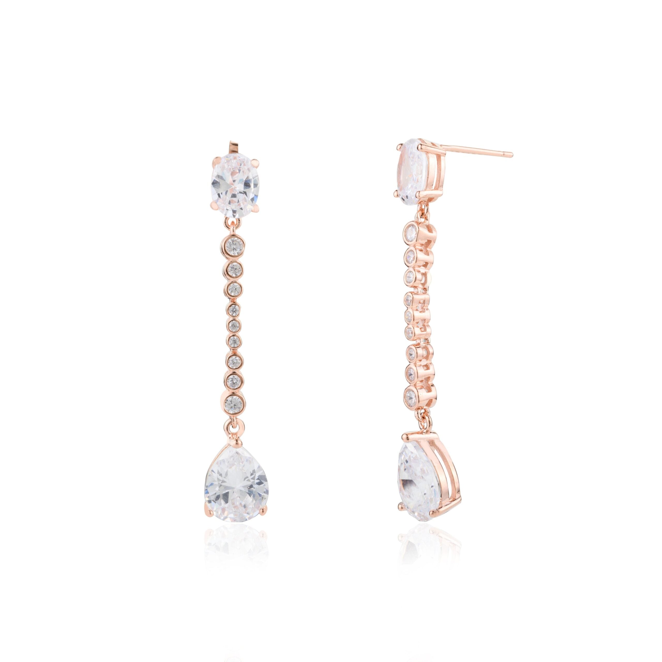 Rose gold Teardrop Diamond dangle earrings