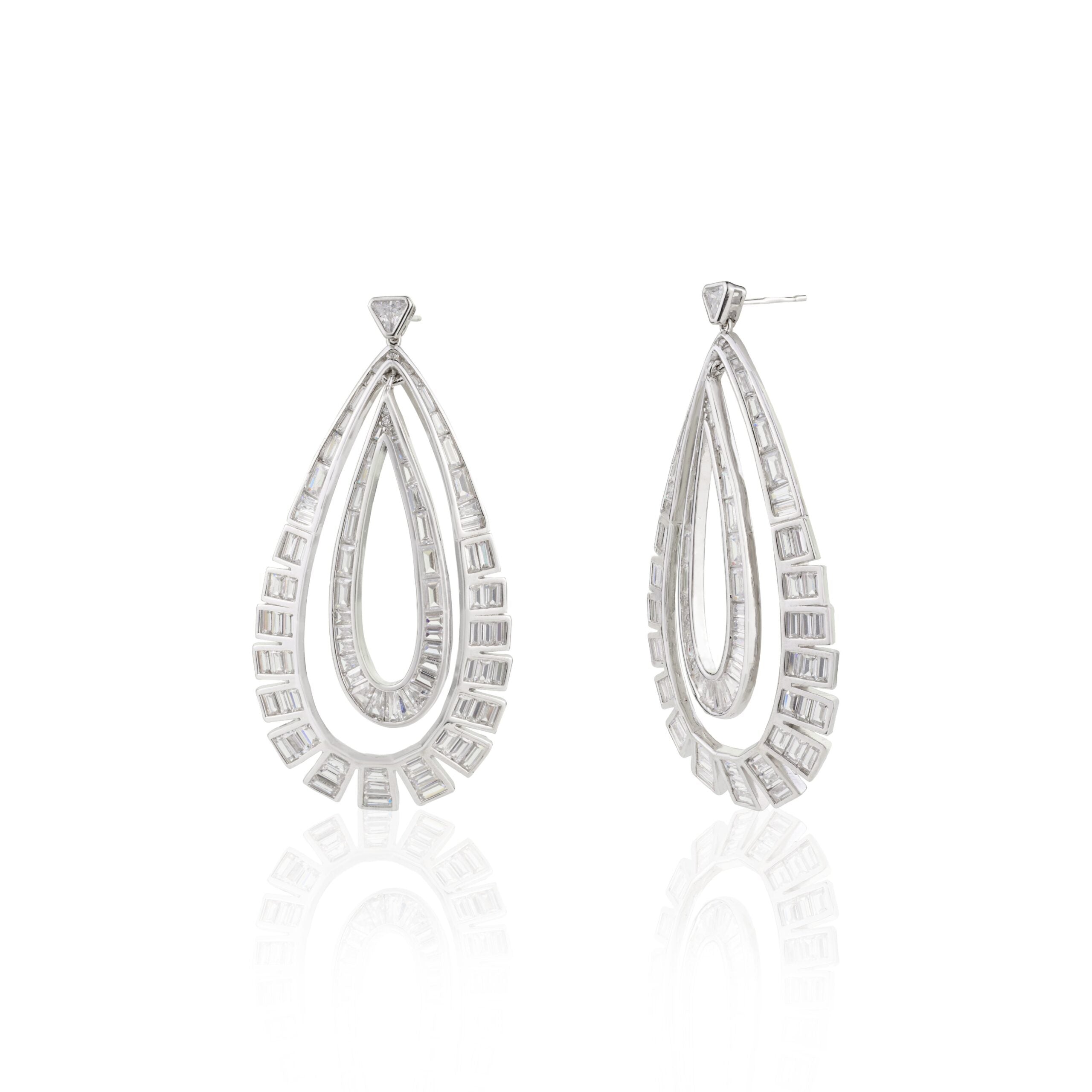 Unique Tear Drop Dangle Earrings for Wedding